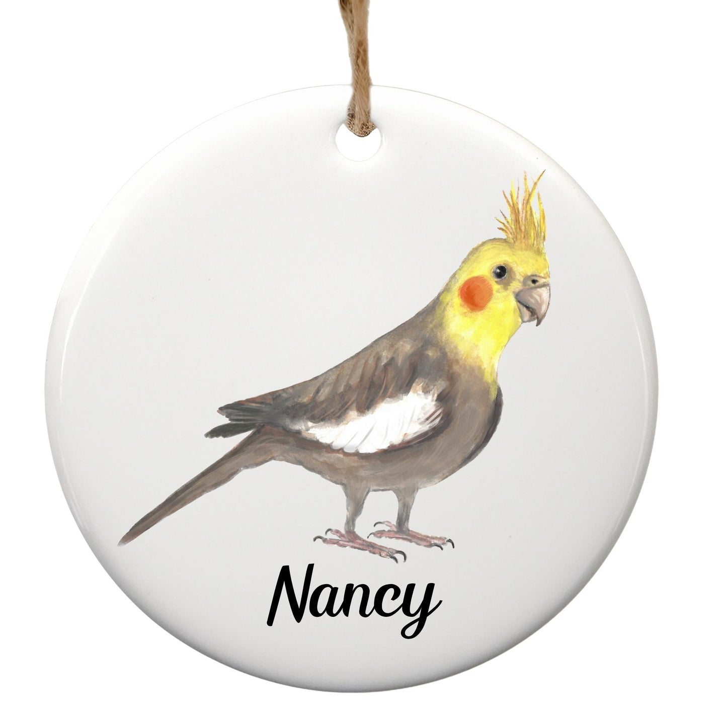 Cockatiel Ceramic Ornament - MerikaArt
