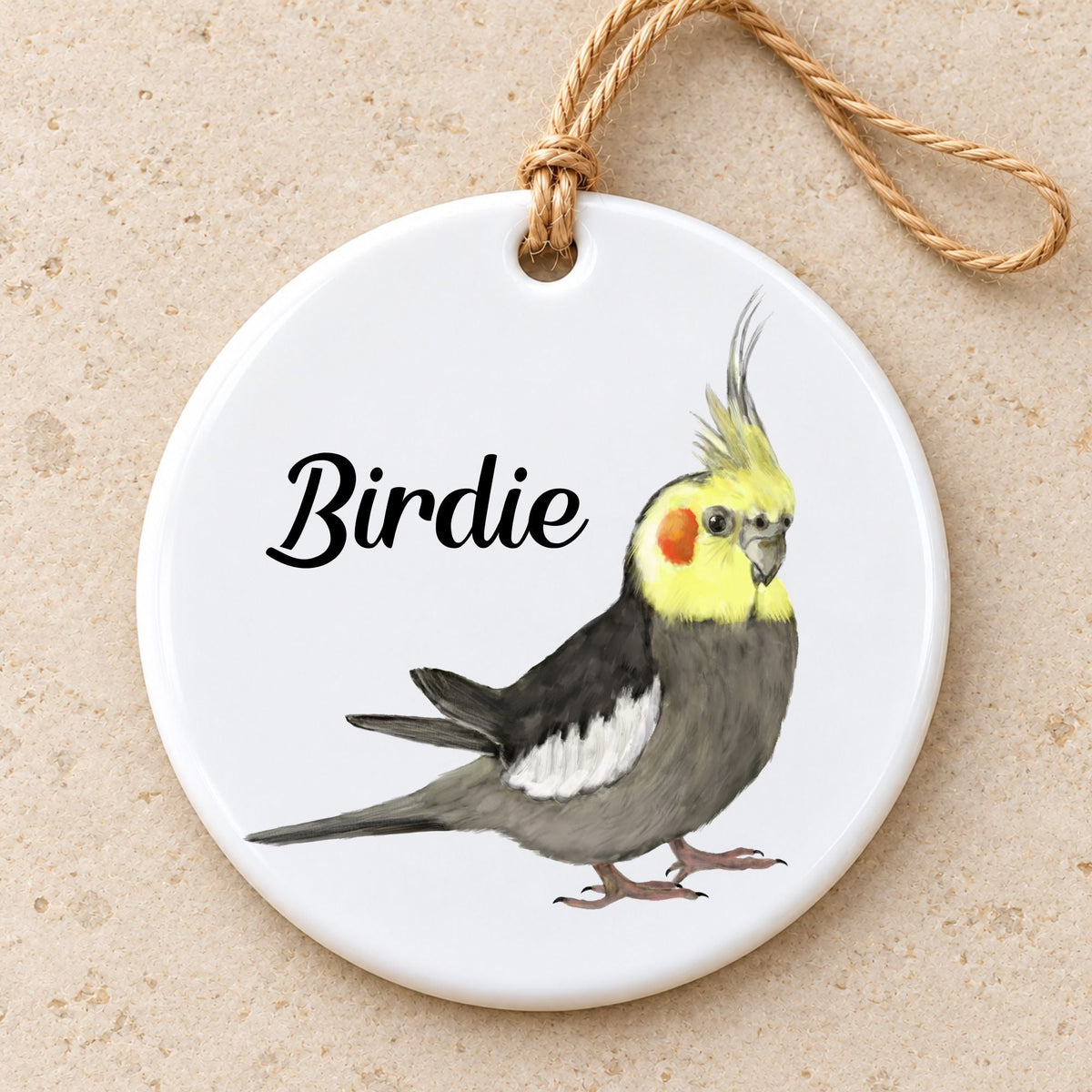 Cockatiel Ceramic Ornament - MerikaArt