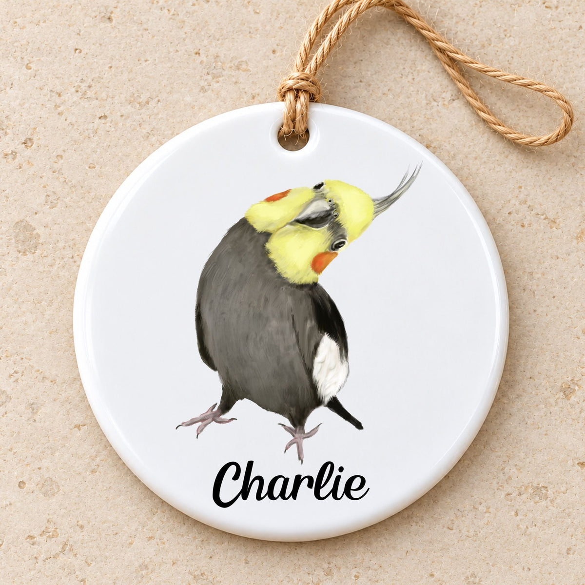 Cockatiel Ceramic Ornament - MerikaArt