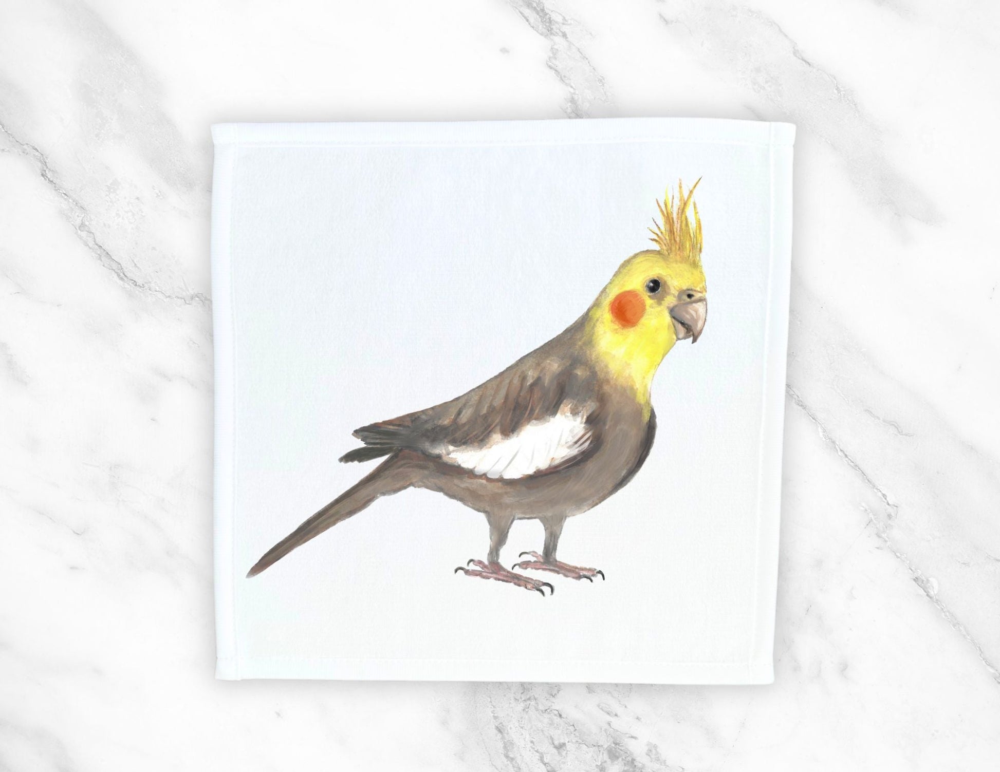 Cockatiel Charm Washcloth - MerikaArt