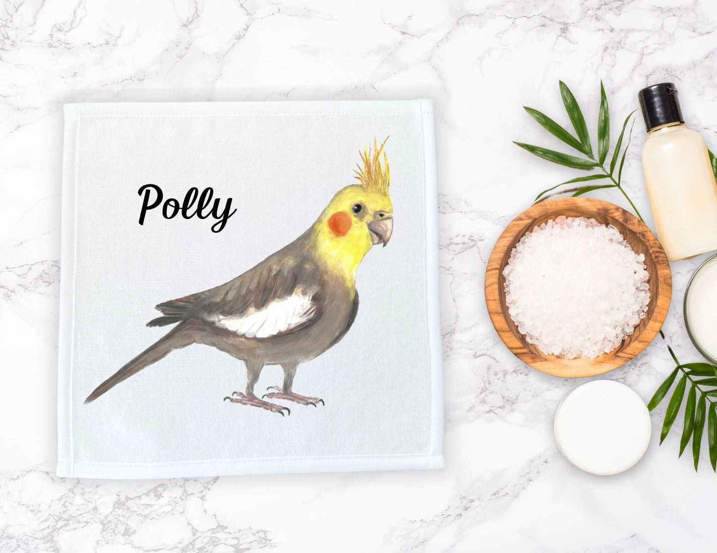 Cockatiel Charm Washcloth - MerikaArt