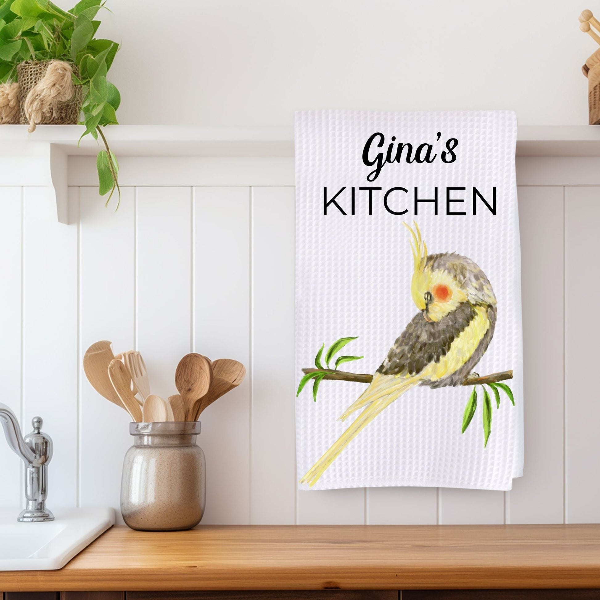 Cockatiel Kitchen Towel - MerikaArt
