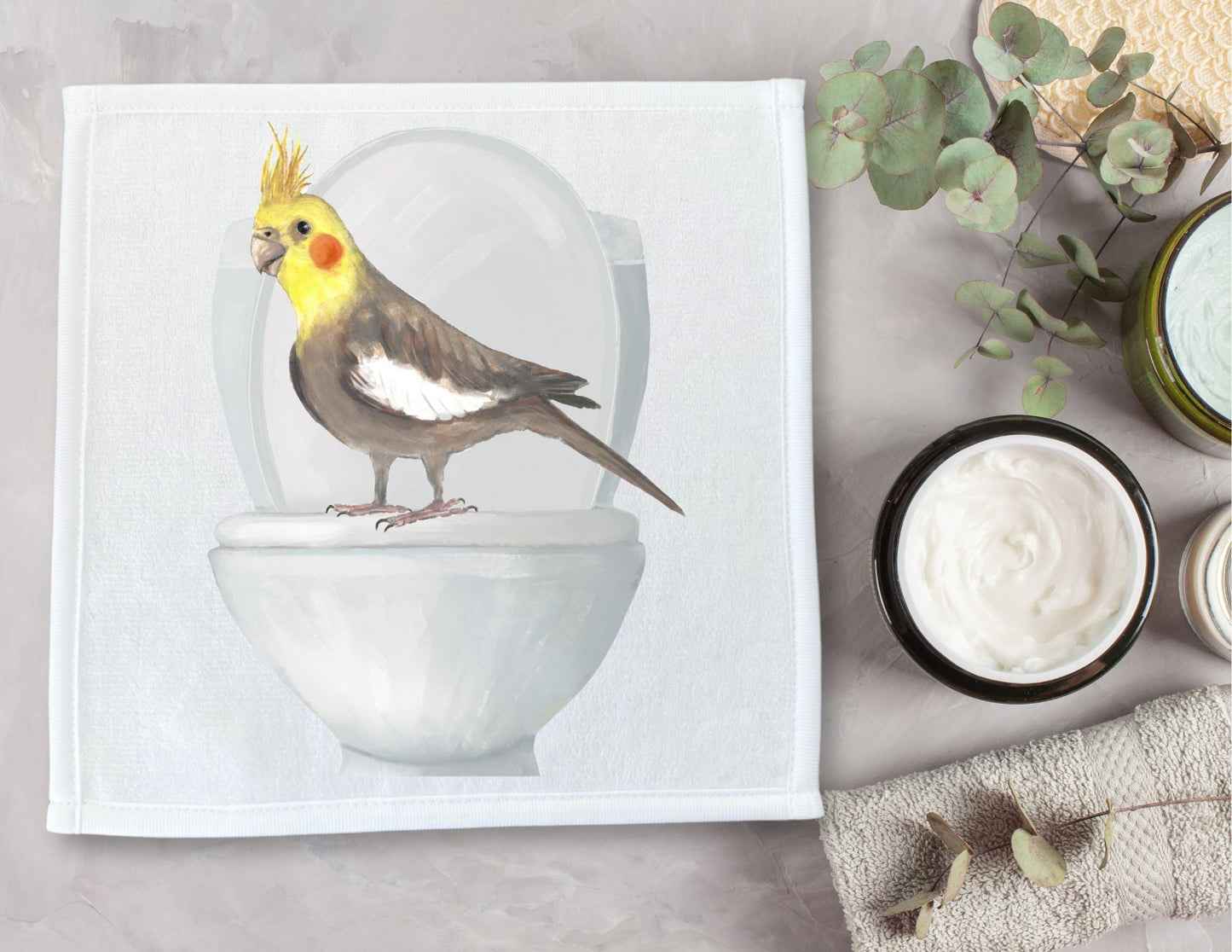 Cockatiel Toilet Washcloth – A Quirky Gift for Bird Lovers - MerikaArt