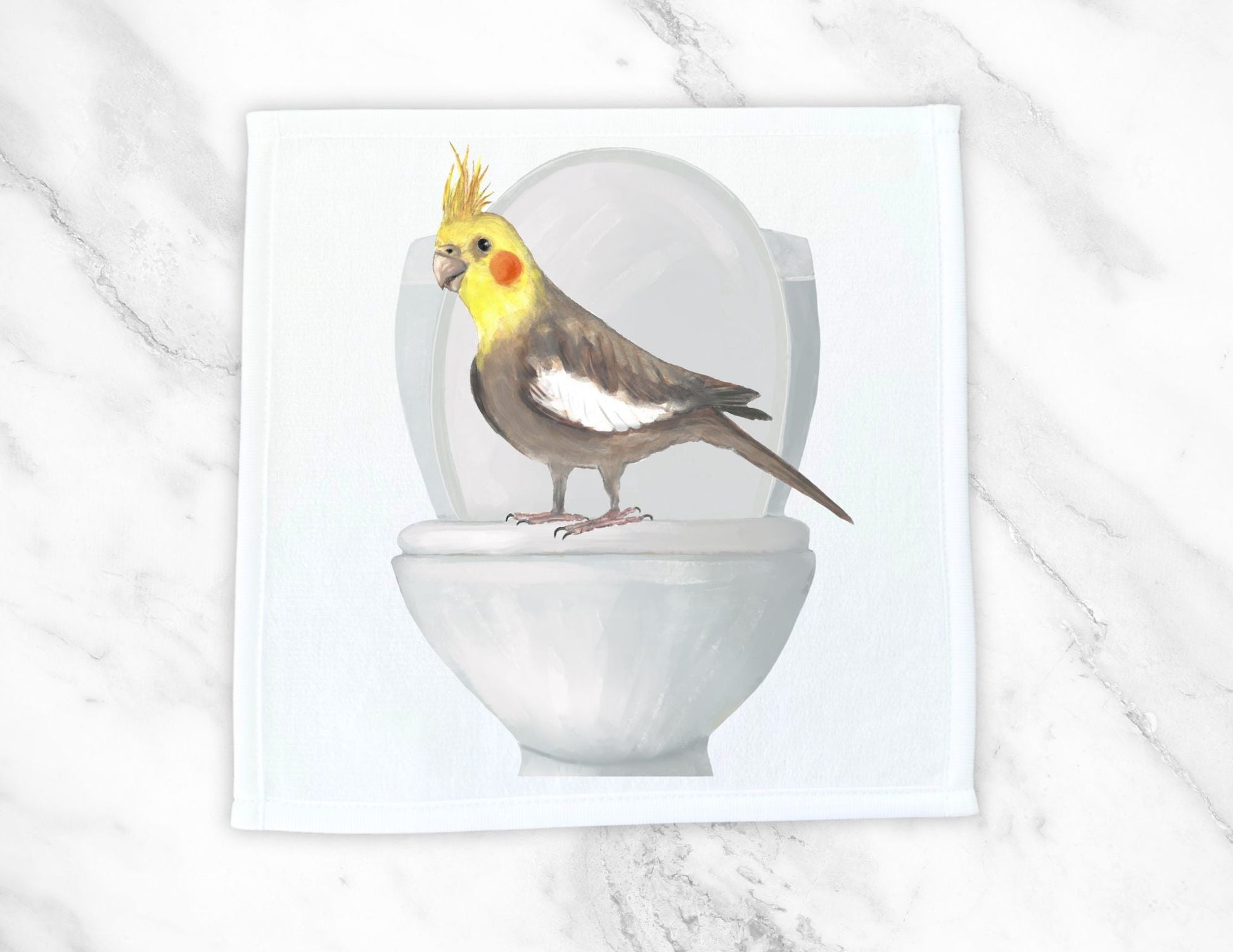 Cockatiel Toilet Washcloth – A Quirky Gift for Bird Lovers - MerikaArt