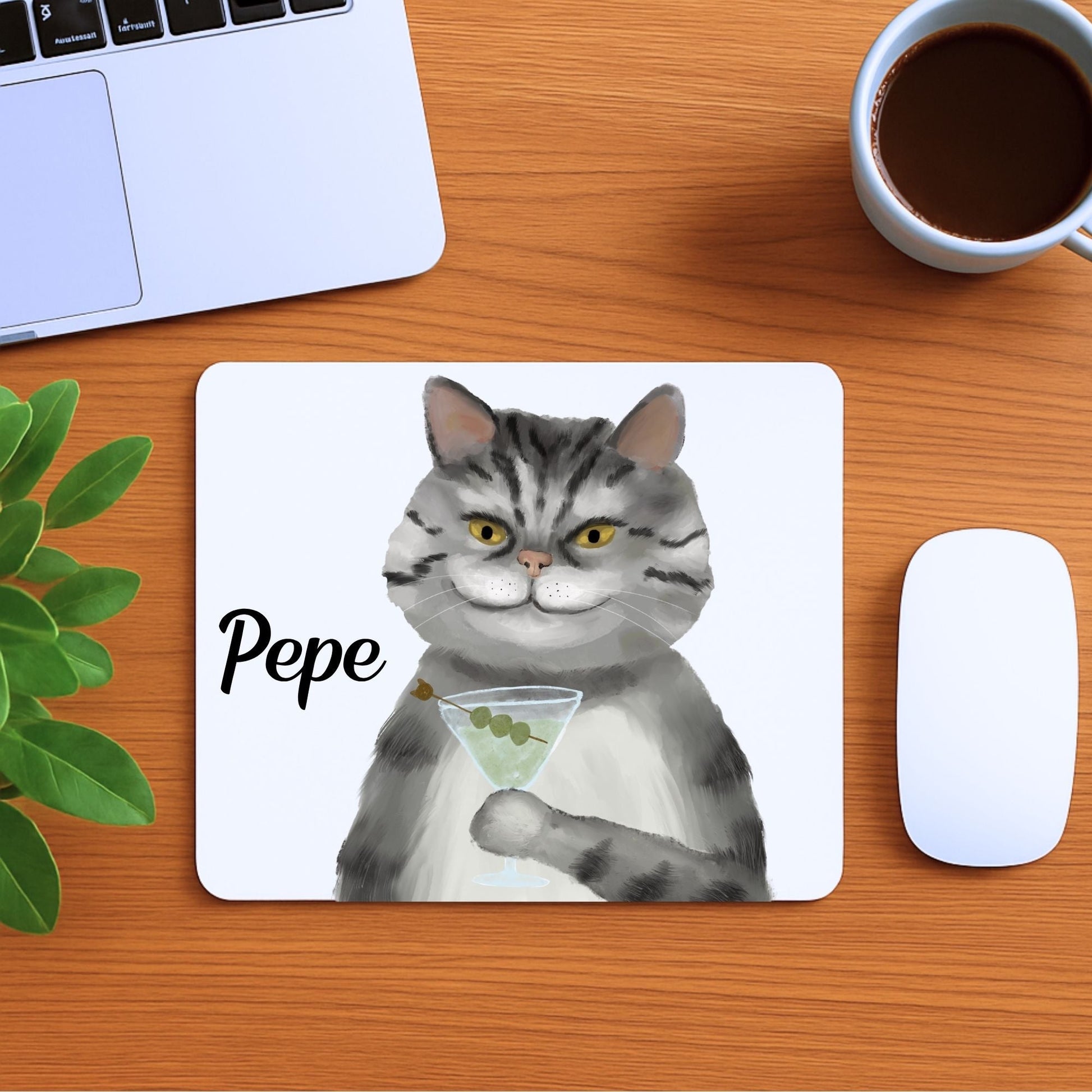 Cocktail Cat Mousepad - MerikaArt