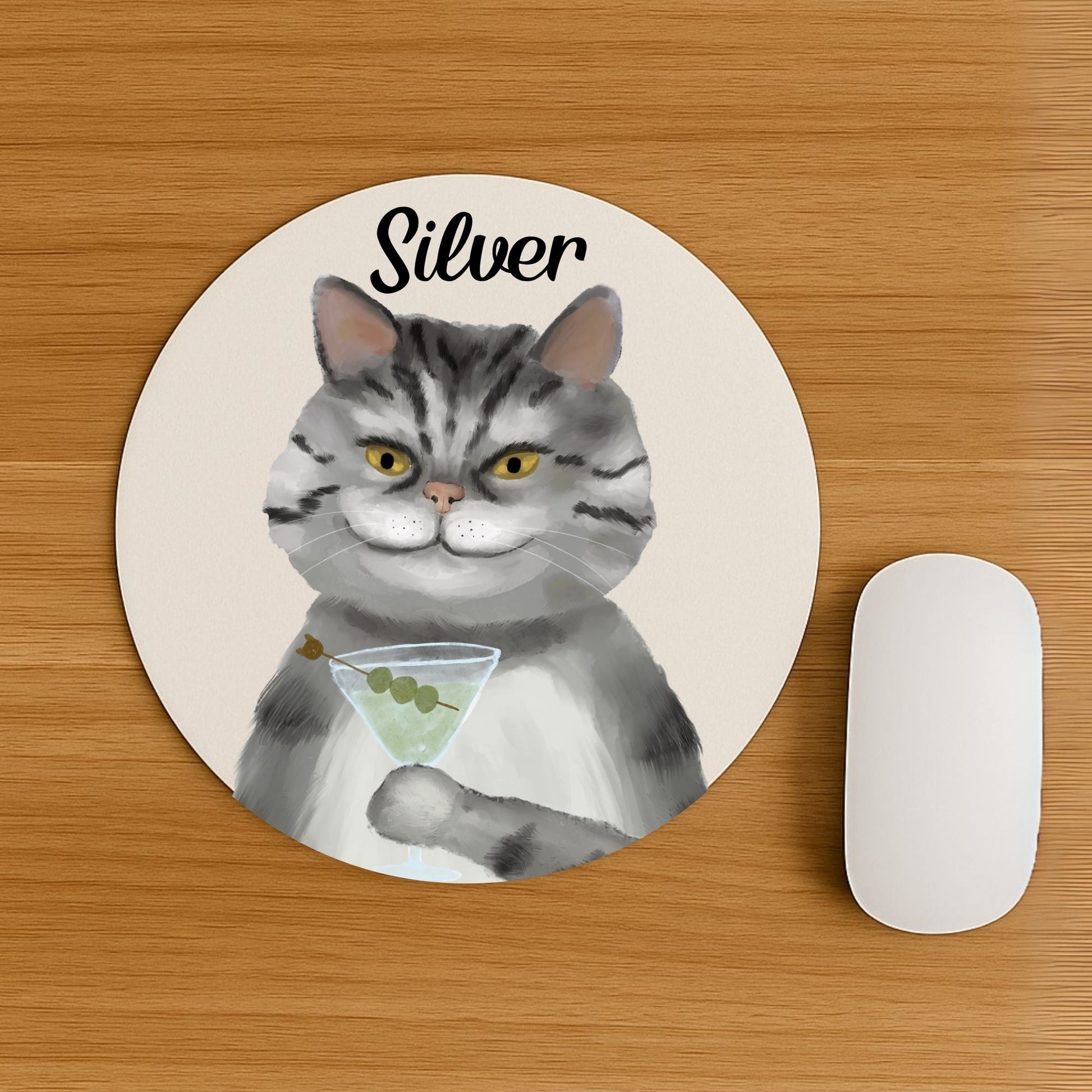 Cocktail Cat Mousepad - MerikaArt