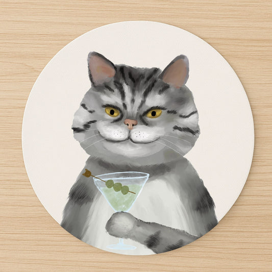 Cocktail Cat Mousepad - MerikaArt