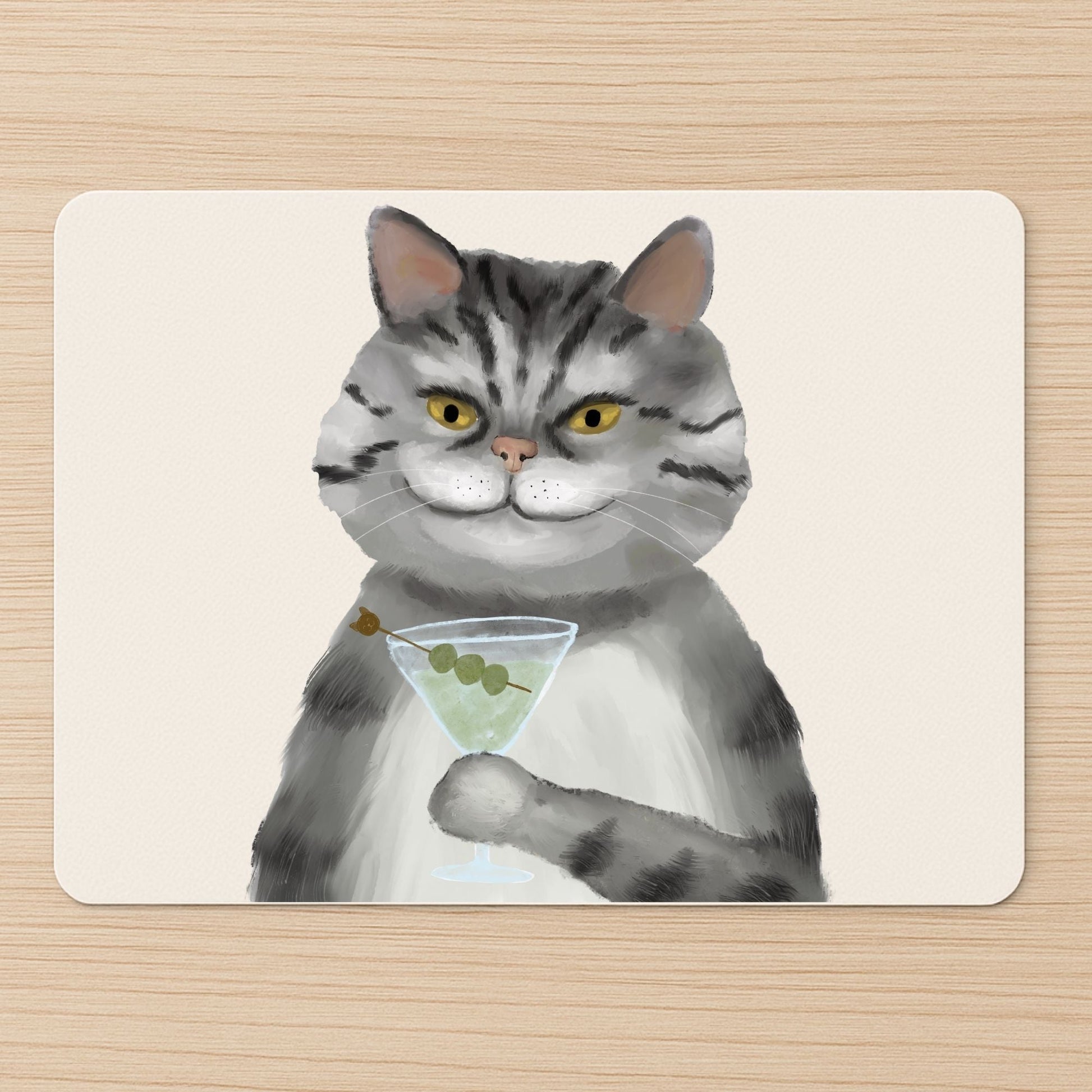 Cocktail Cat Mousepad - MerikaArt