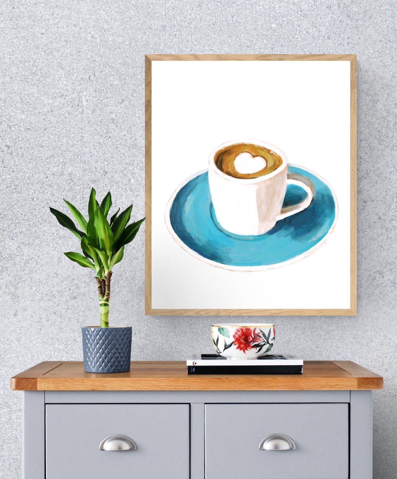 Coffee Print, Kitchen Painting, Fall Decor, Living Room Home Art, Holiday Wall Art, Coffee Illustration, Housewarming Gift - MerikaArt