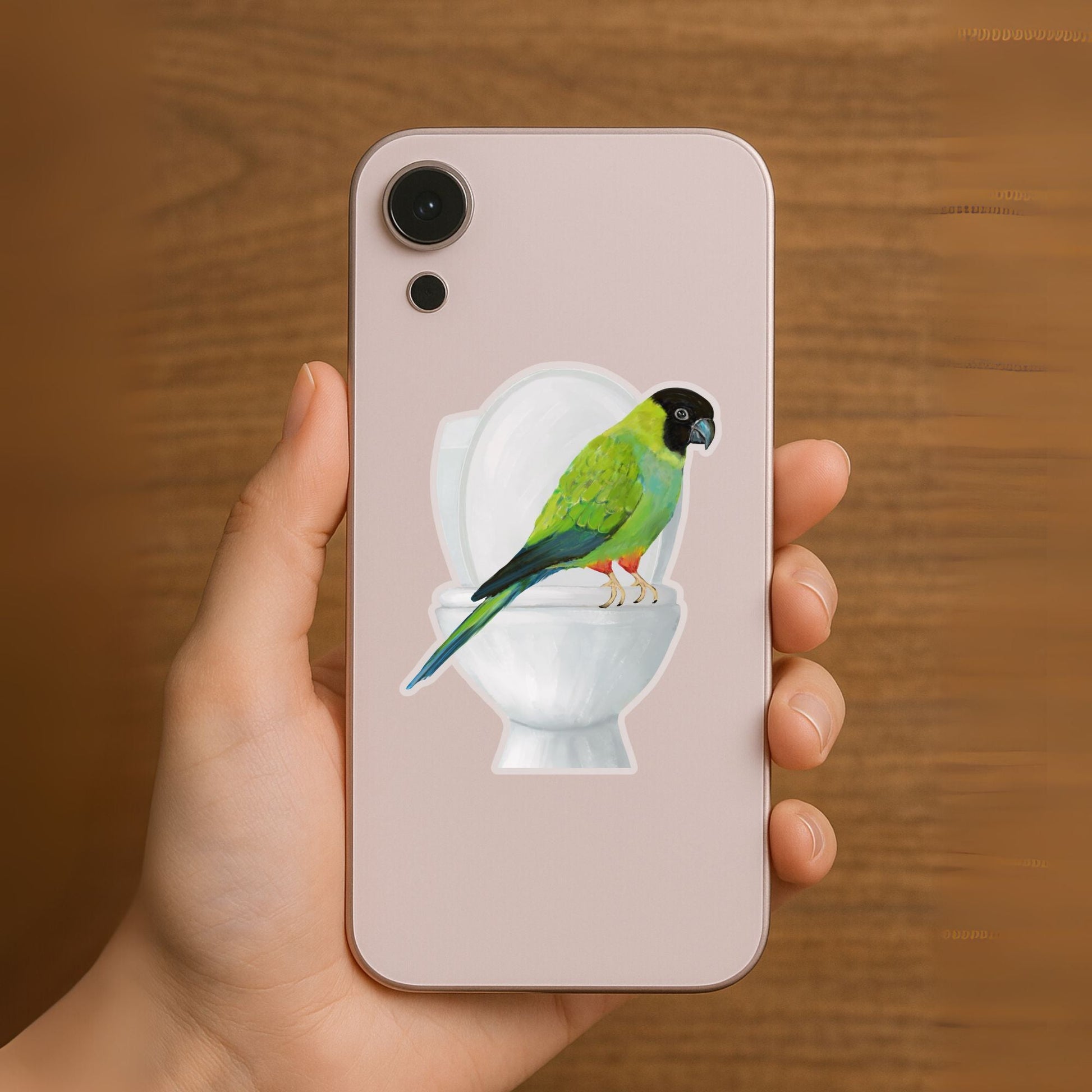 Colorful Parrot on Toilet Vinyl Sticker - MerikaArt