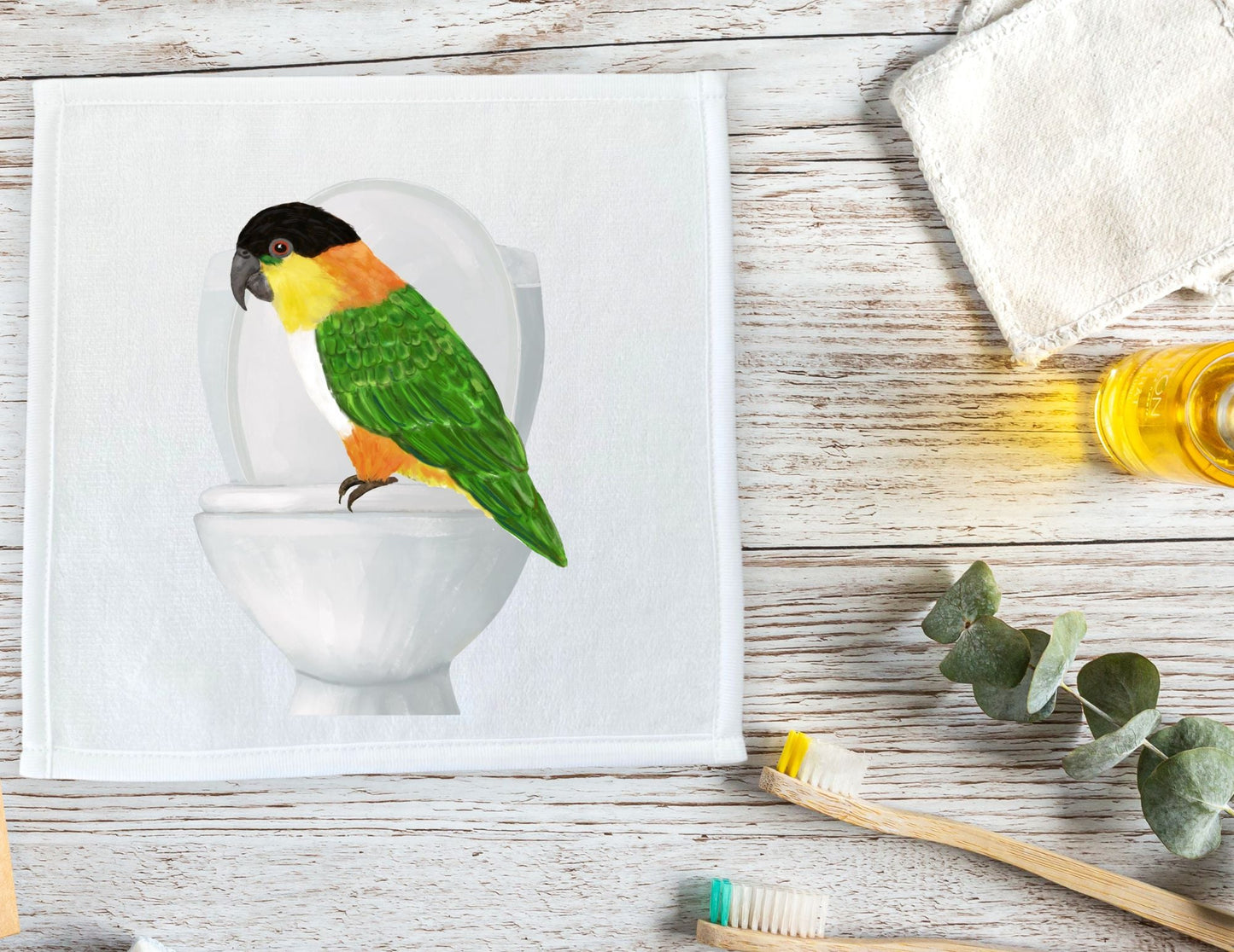 Colorful Parrot Toilet Washcloth – A Unique Gift for Bird Enthusiasts - MerikaArt