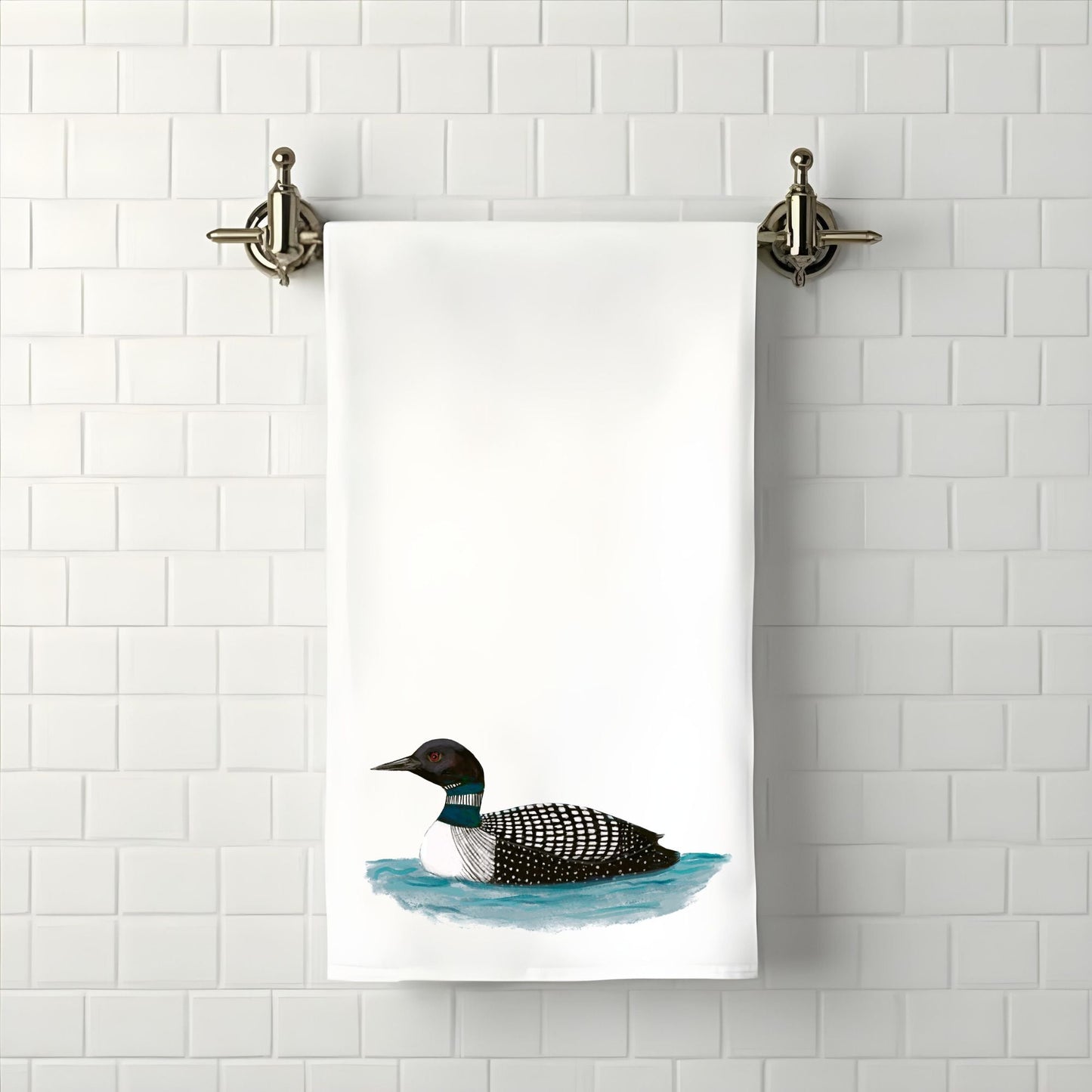 Common Loon Bathroom Towel - MerikaArt