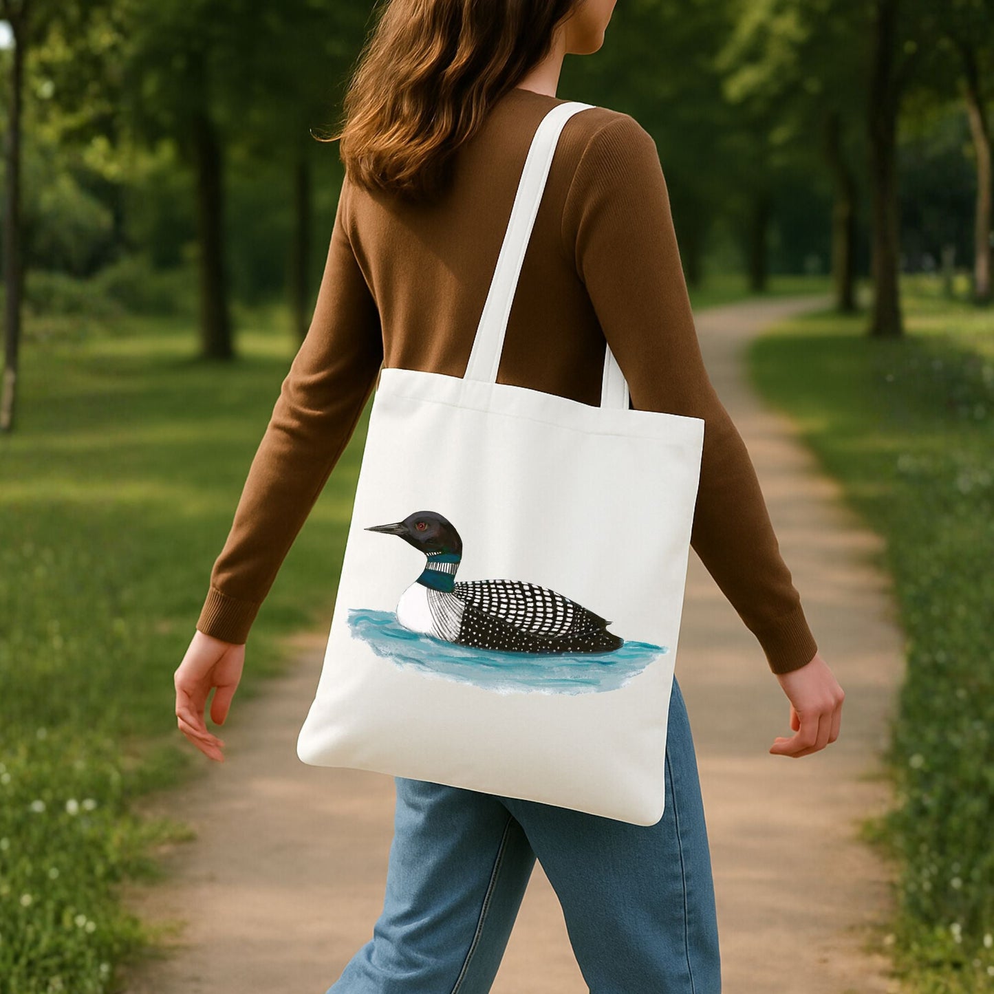 Common Loon Canvas Tote Bag - MerikaArt