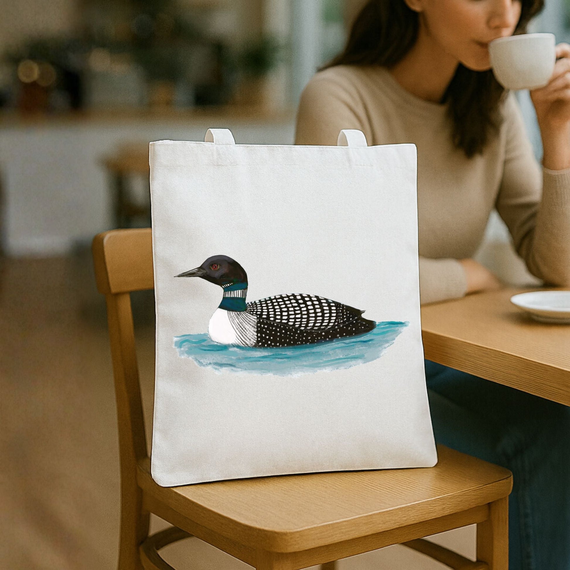 Common Loon Canvas Tote Bag - MerikaArt