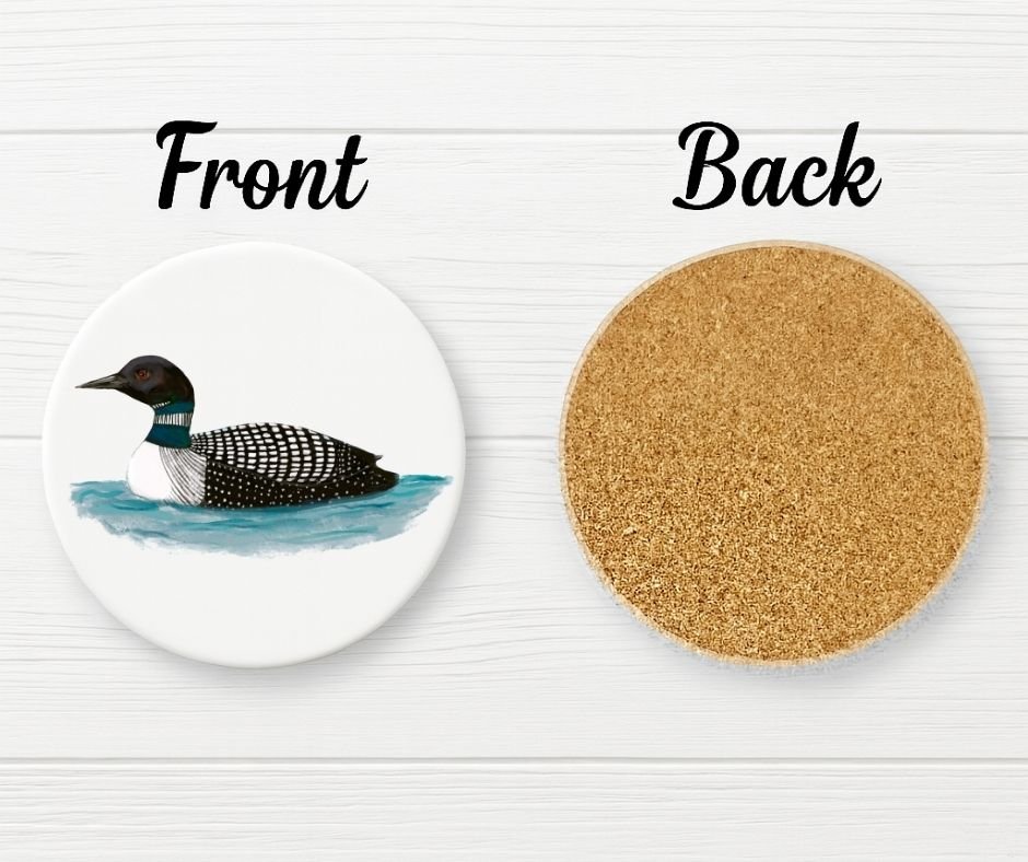 Common Loon Ceramic Coaster - MerikaArt