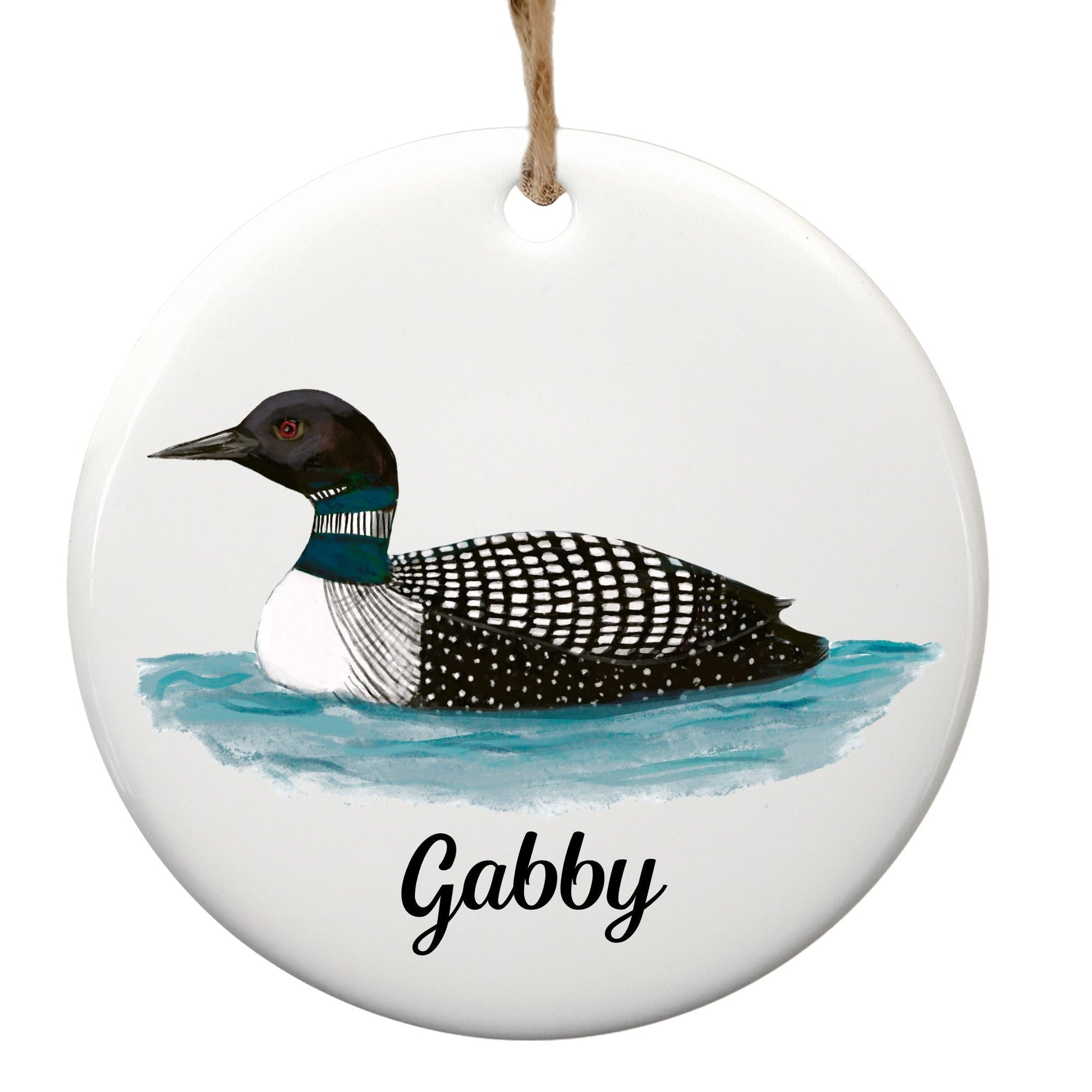 Common Loon Ceramic Ornament - MerikaArt