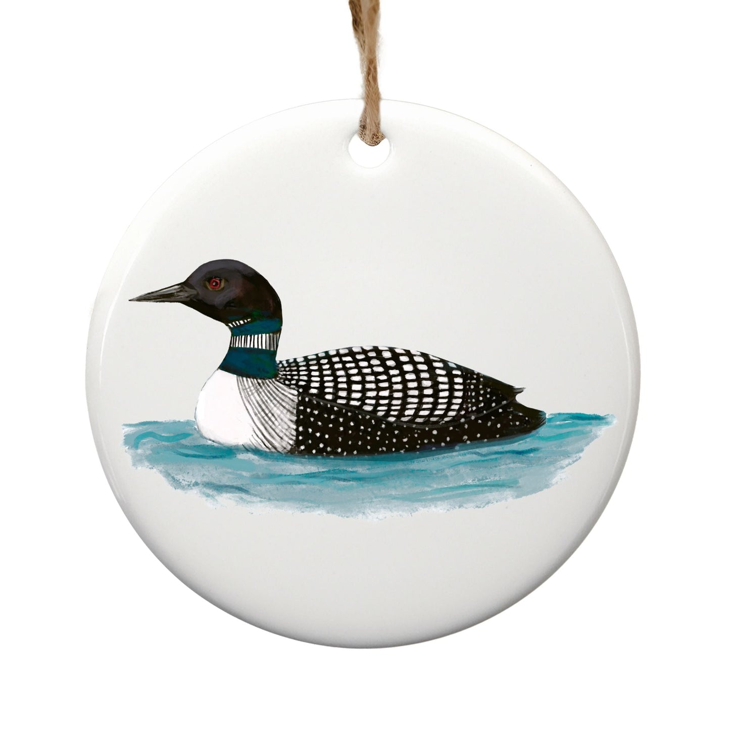 Common Loon Ceramic Ornament - MerikaArt