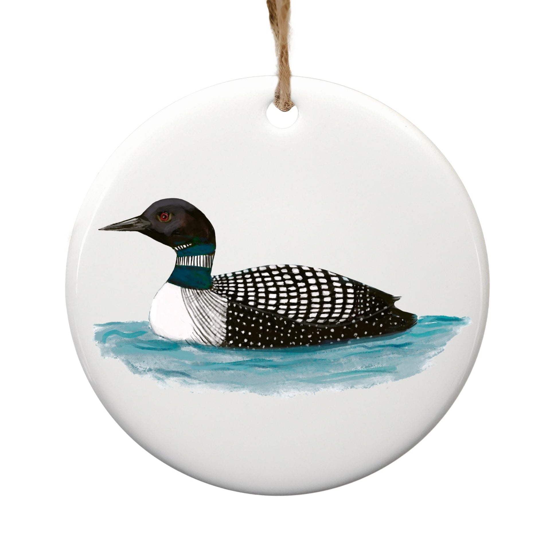 Common Loon Ceramic Ornament - MerikaArt