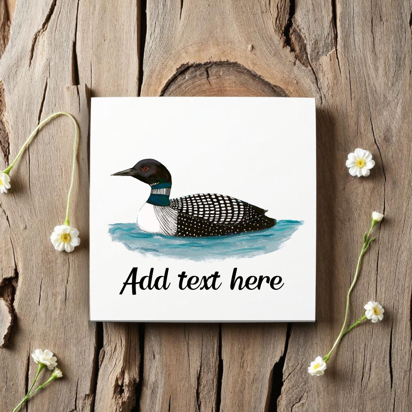 Common Loon Ceramic Tile - MerikaArt