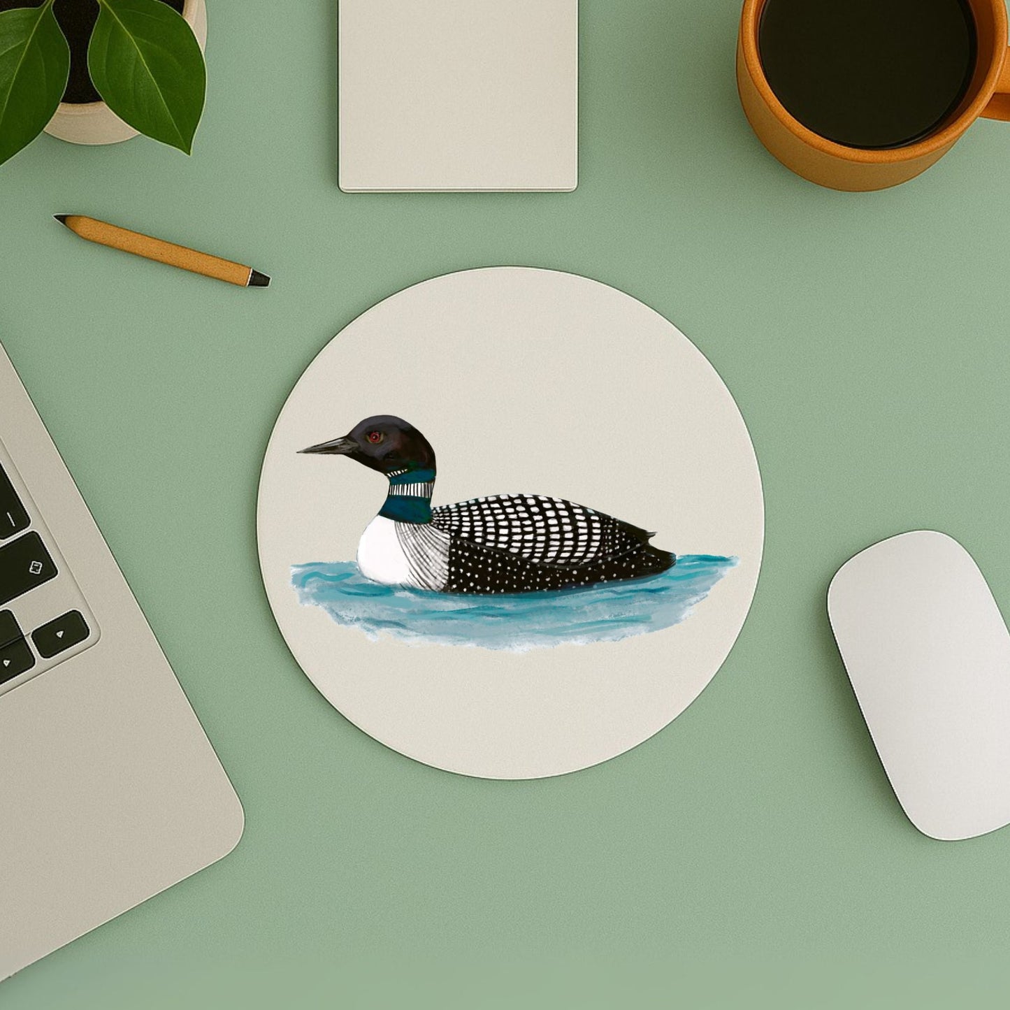 Common Loon Mousepad - MerikaArt