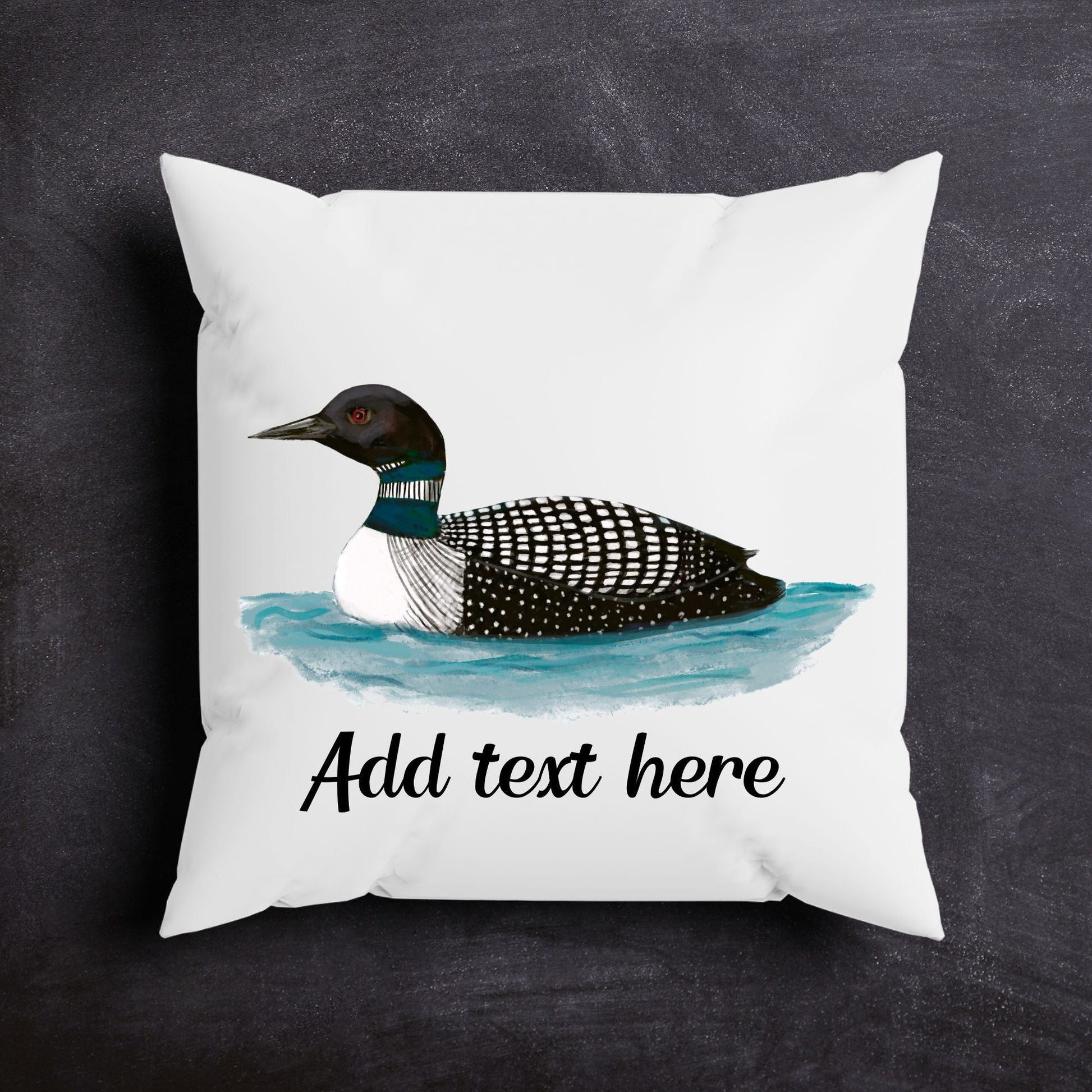 Common Loon Pillow - MerikaArt