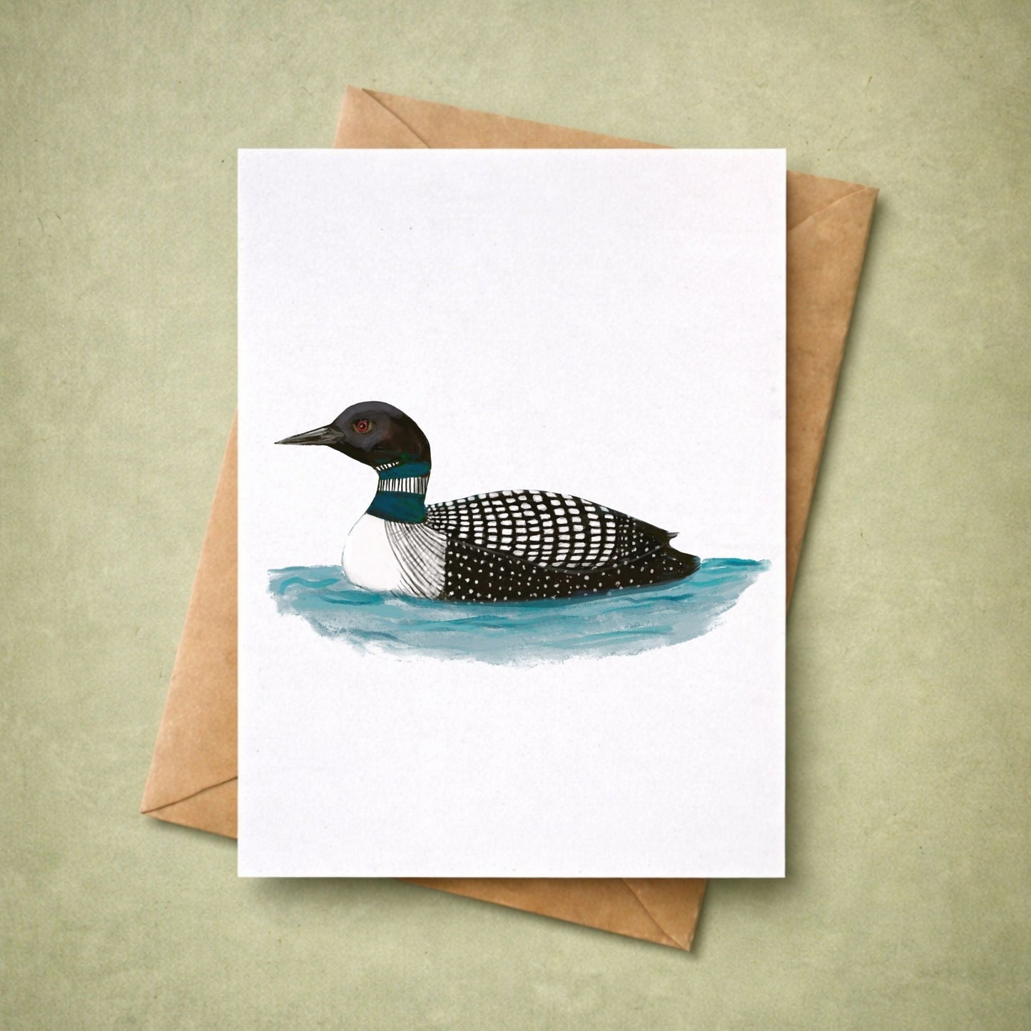 Common Loon Postcard - MerikaArt