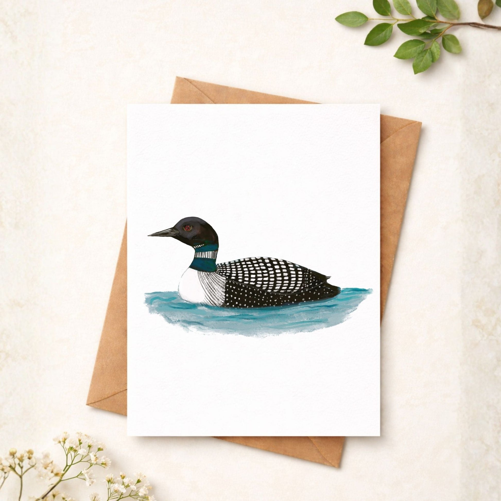 Common Loon Postcard - MerikaArt