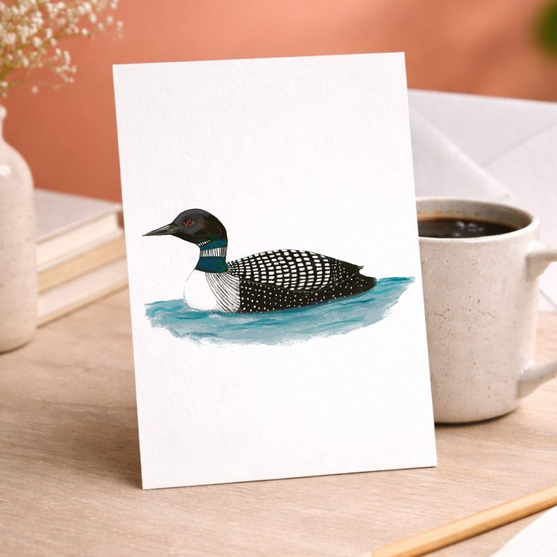 Common Loon Postcard - MerikaArt