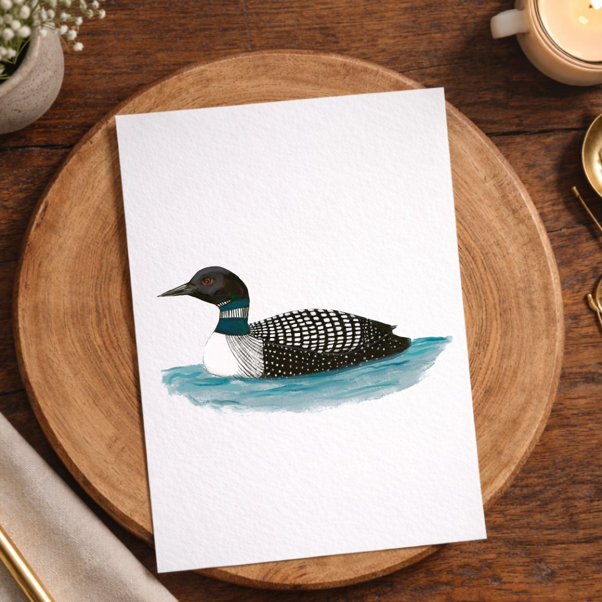 Common Loon Postcard - MerikaArt