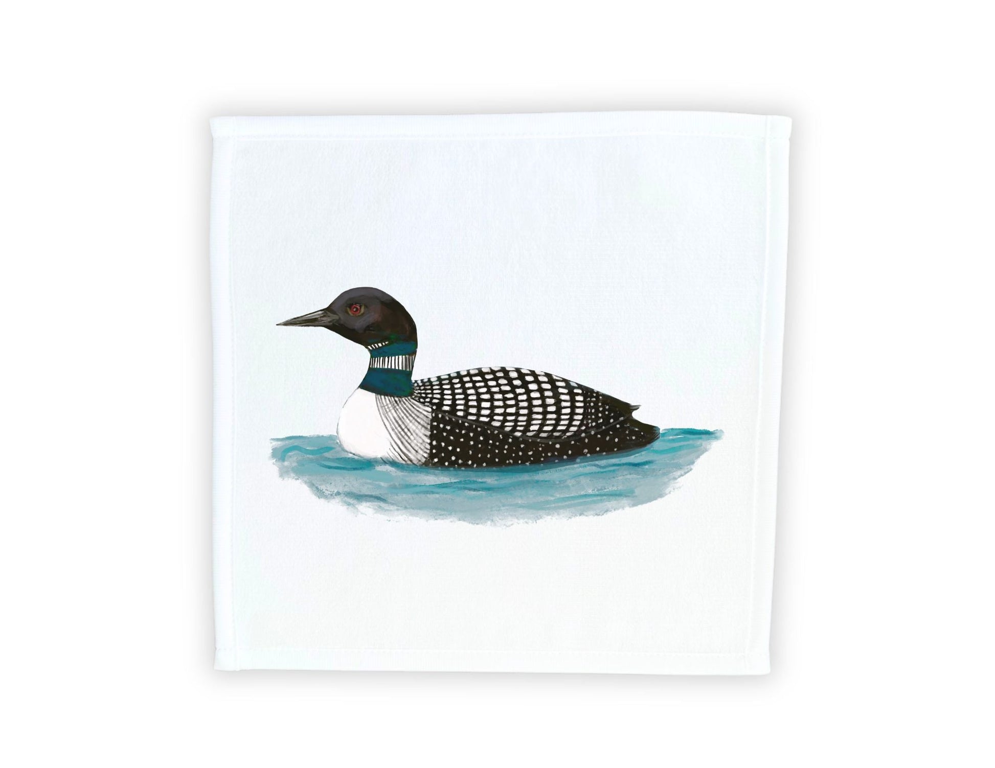Common Loon Washcloth - MerikaArt