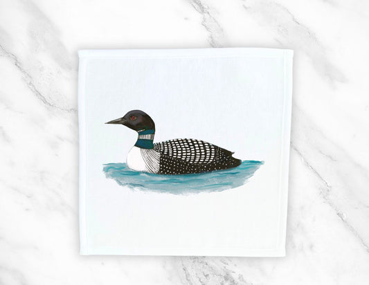 Common Loon Washcloth - MerikaArt