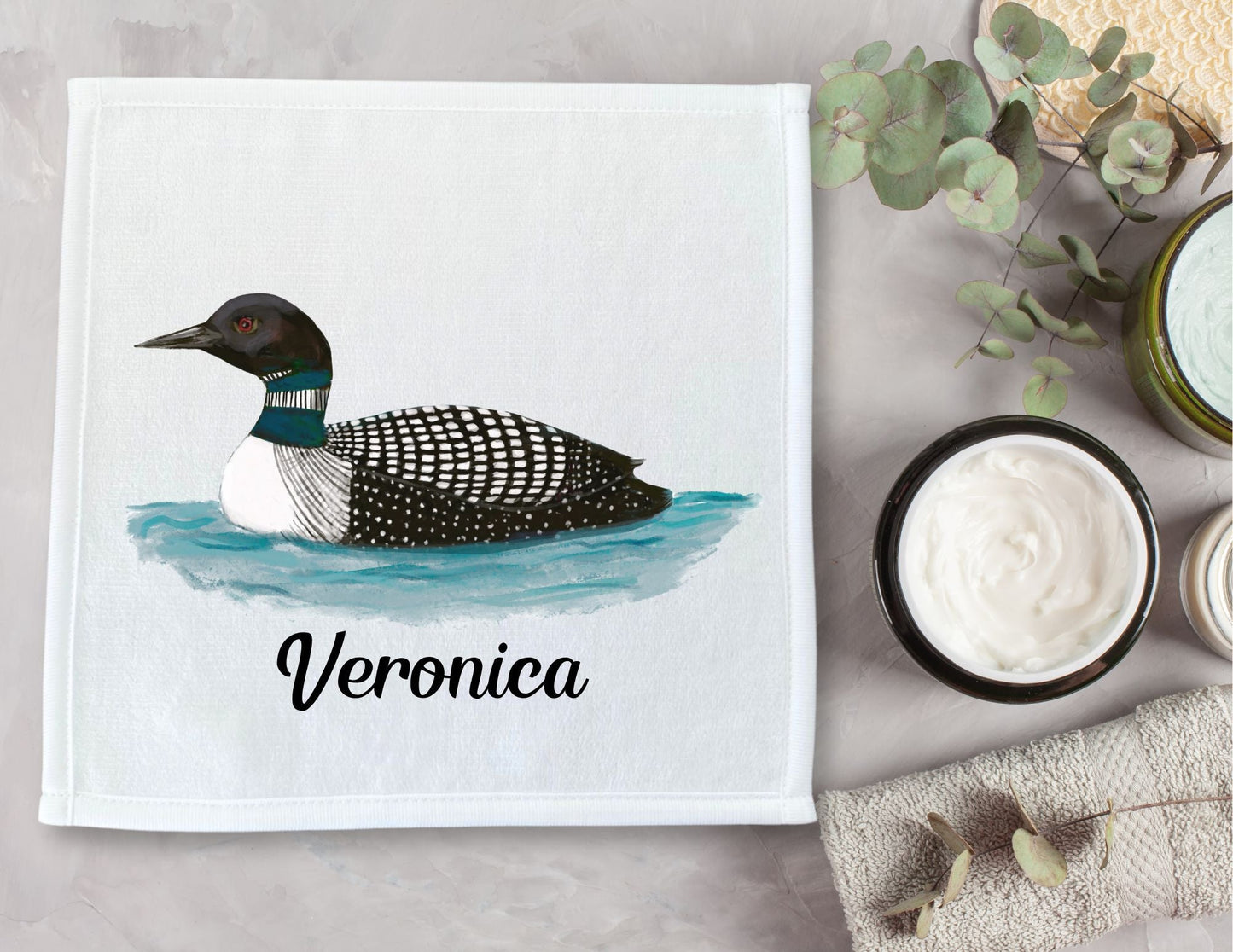 Common Loon Washcloth - MerikaArt