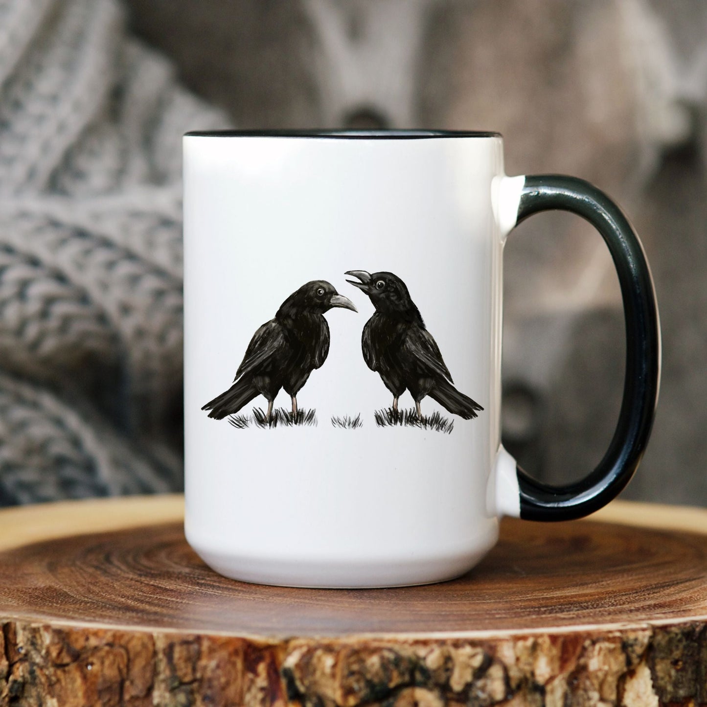 Common Raven Pair Mug - MerikaArt