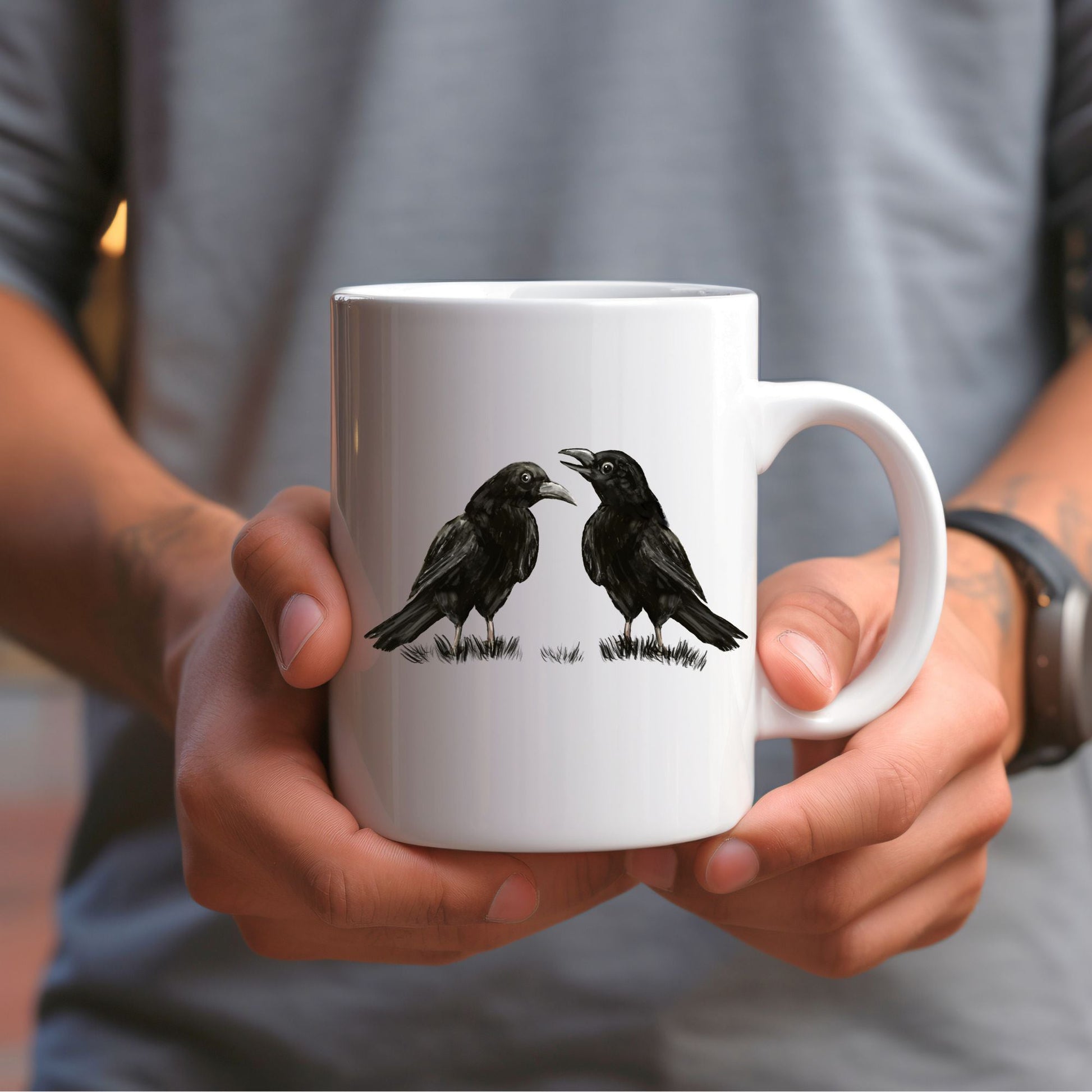 Common Raven Pair Mug - MerikaArt