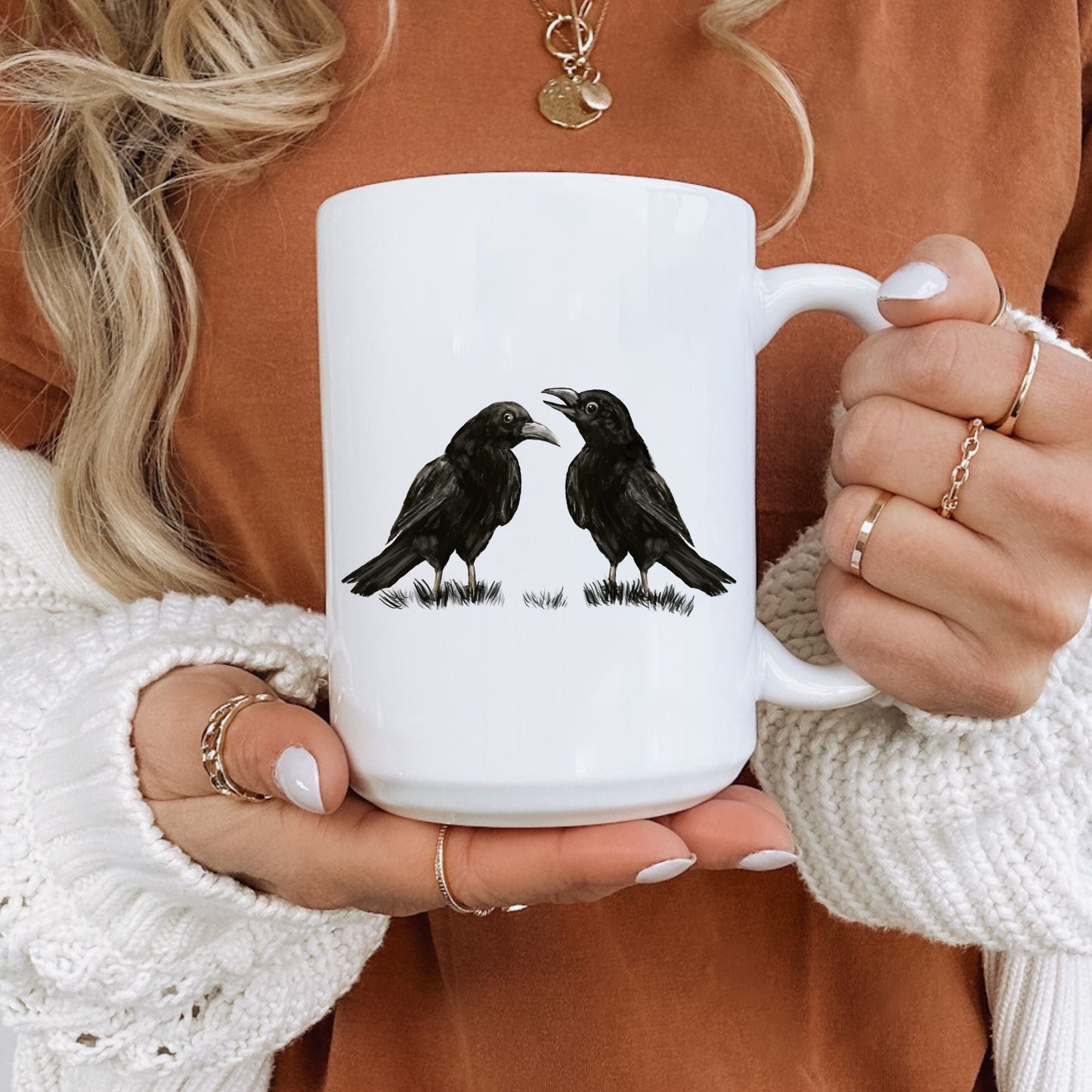 Common Raven Pair Mug - MerikaArt