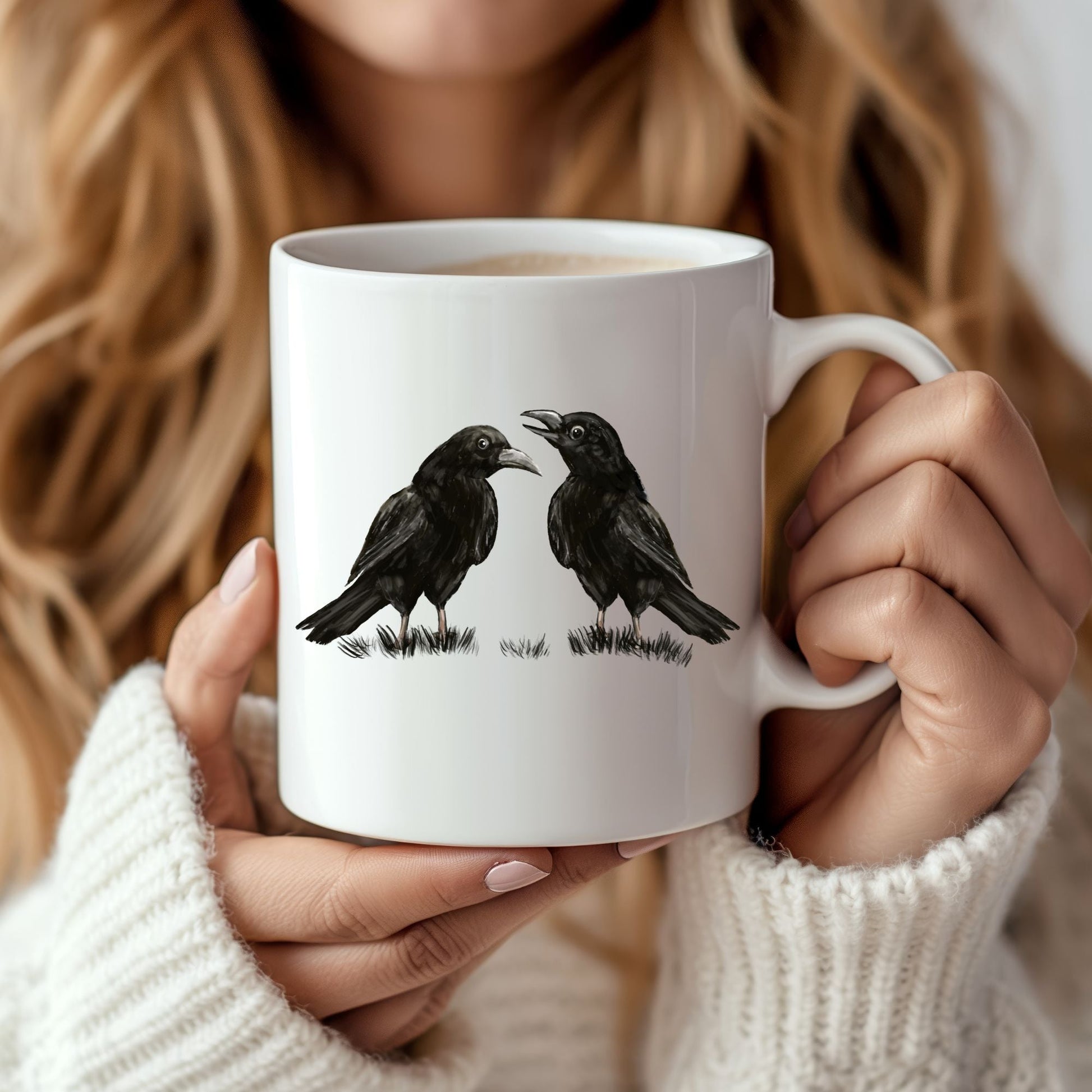 Common Raven Pair Mug - MerikaArt