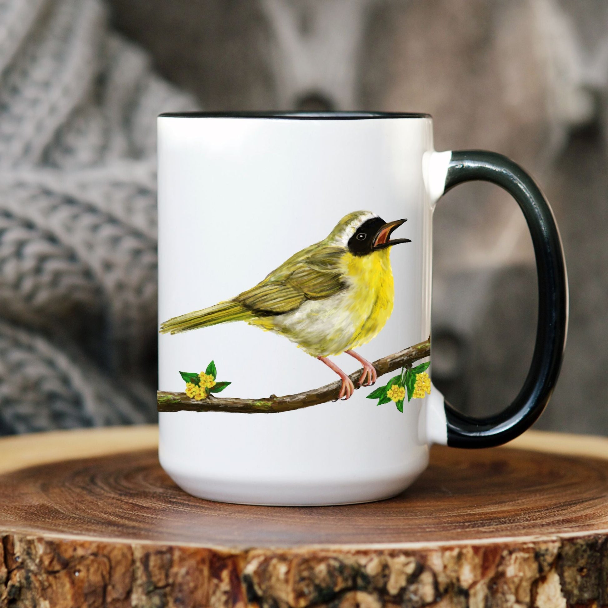 Common Yellowthroat Bird Ceramic Coffee Mug - MerikaArt