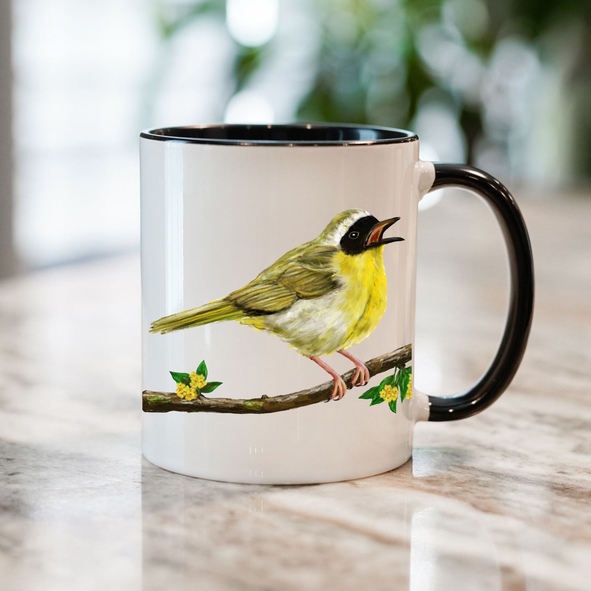 Common Yellowthroat Bird Ceramic Coffee Mug - MerikaArt