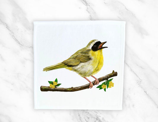 Common Yellowthroat Bird Washcloth - MerikaArt