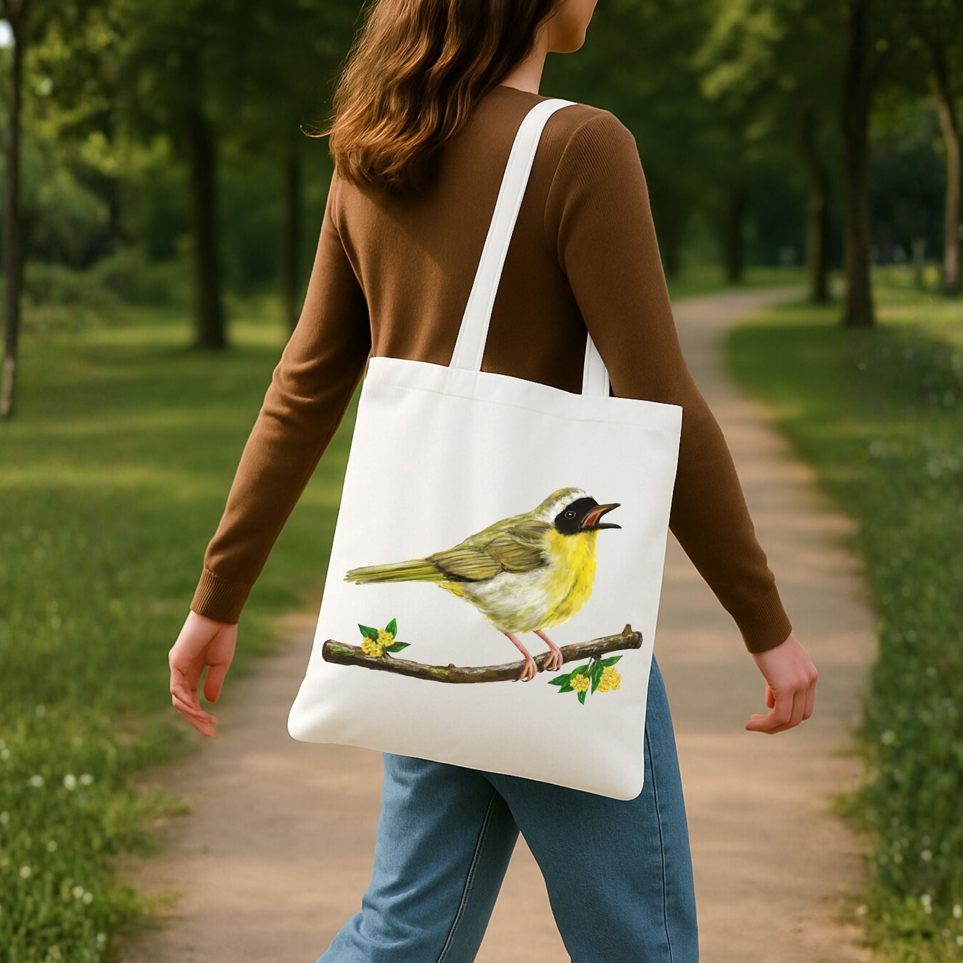 Common Yellowthroat Canvas Tote Bag - MerikaArt