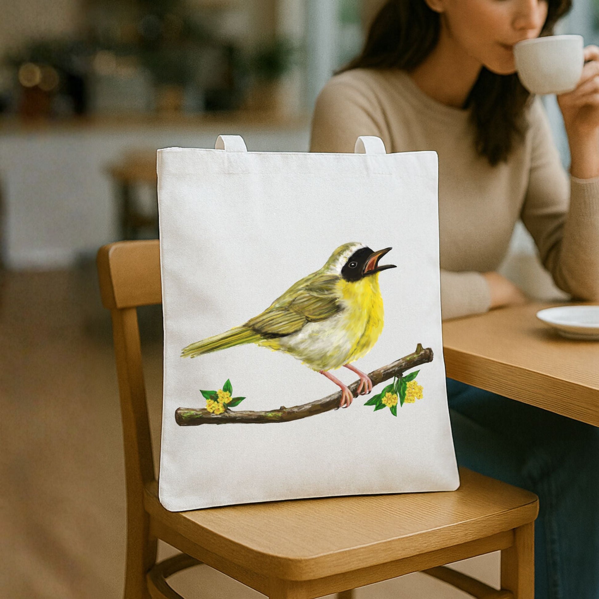 Common Yellowthroat Canvas Tote Bag - MerikaArt
