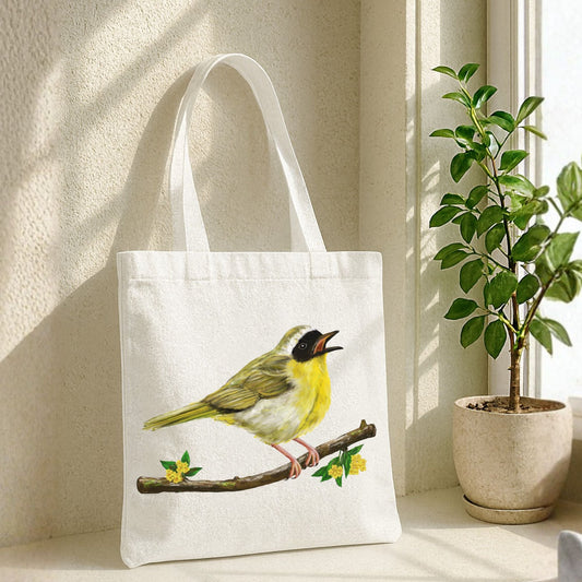 Common Yellowthroat Canvas Tote Bag - MerikaArt