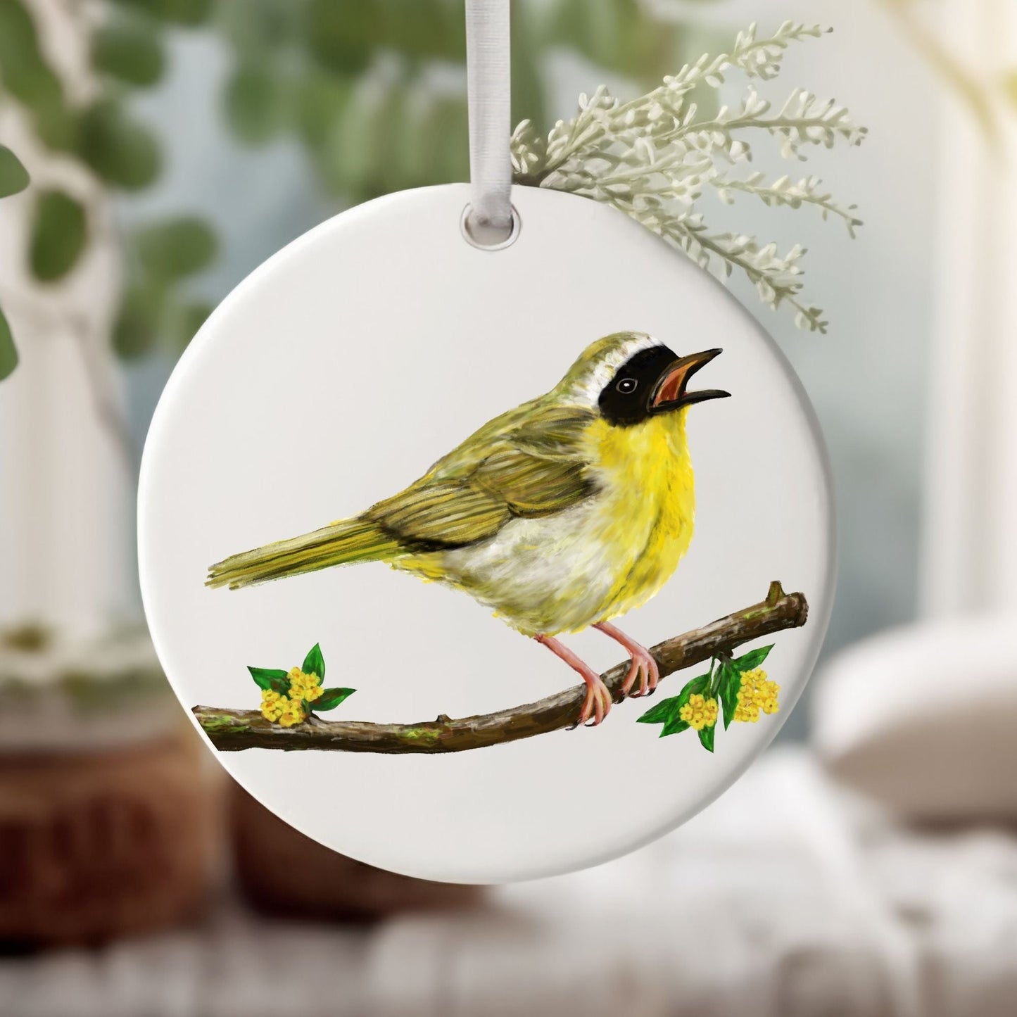 Common Yellowthroat Ceramic Ornament - MerikaArt