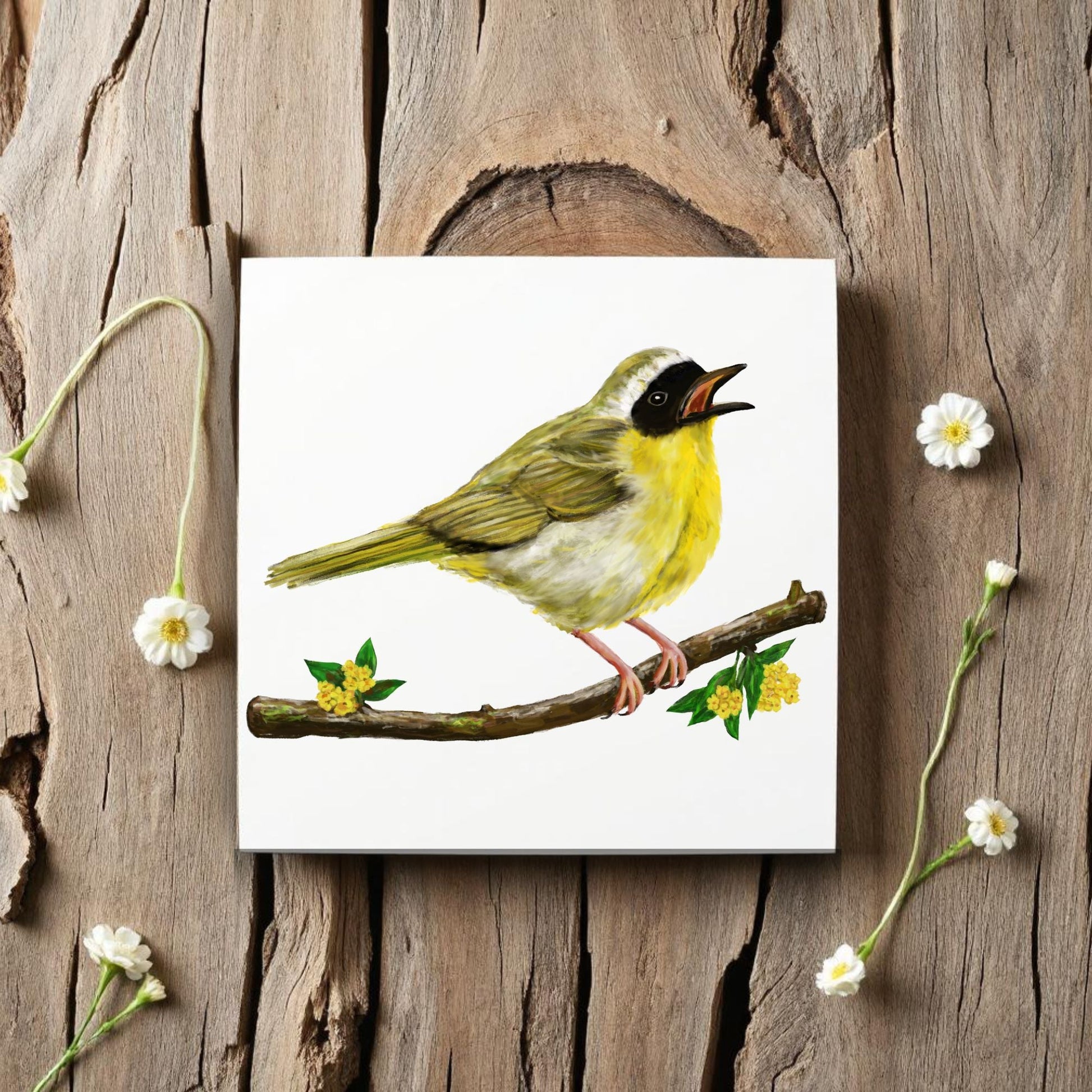 Common Yellowthroat Ceramic Tile - MerikaArt