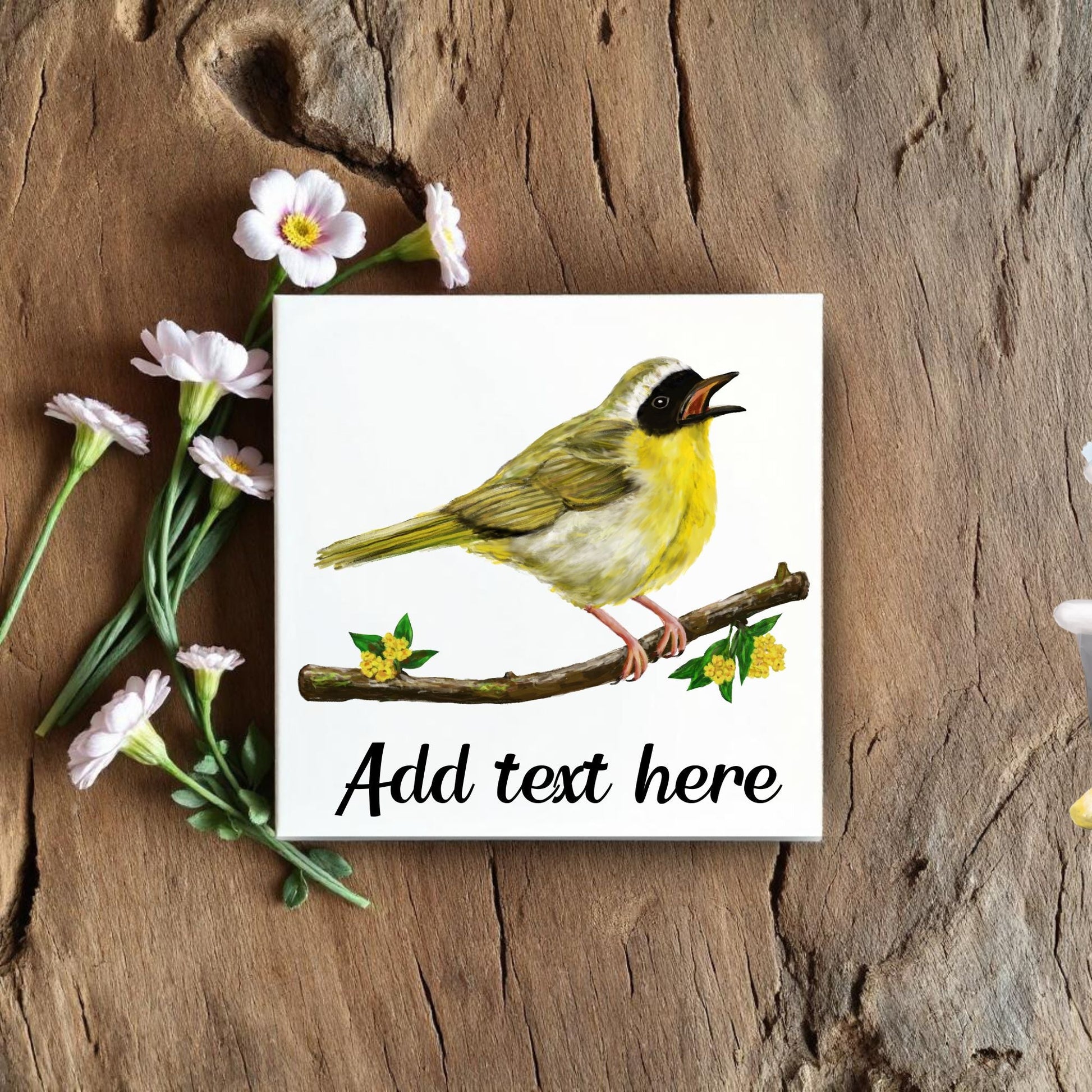 Common Yellowthroat Ceramic Tile - MerikaArt