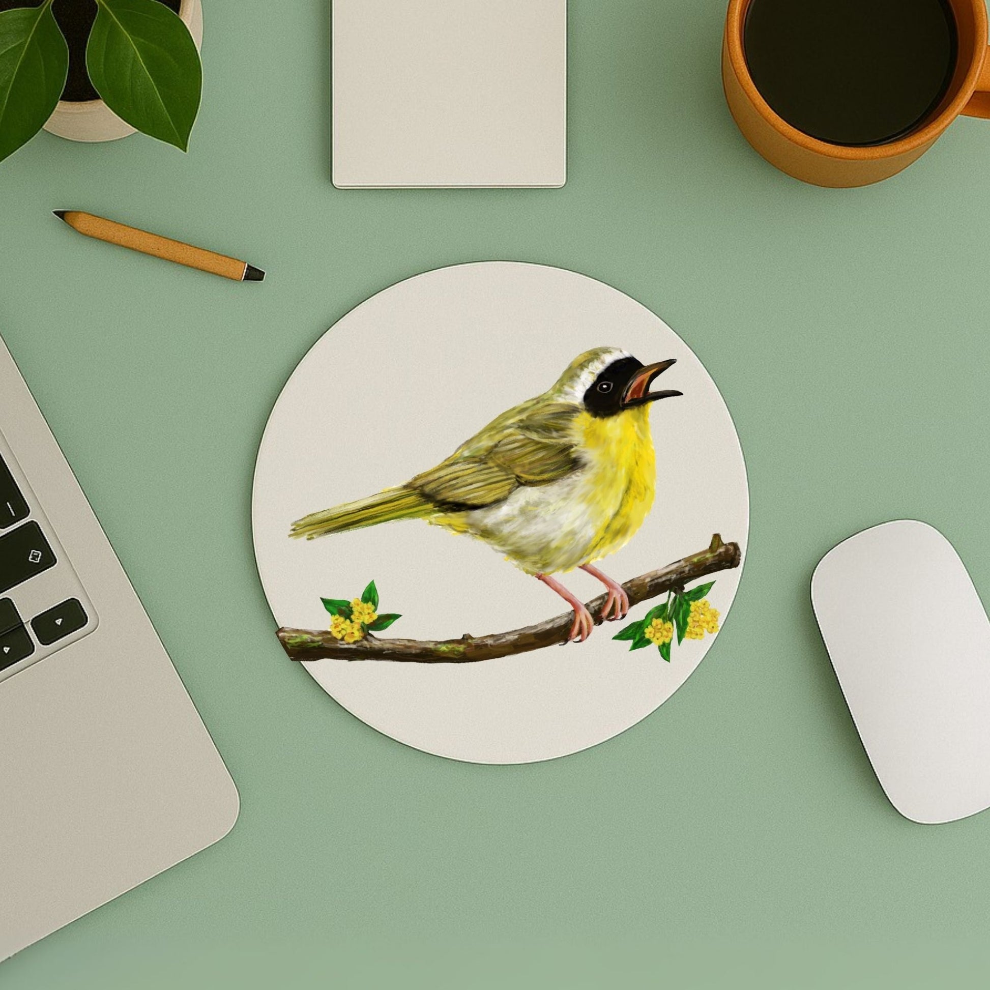 Common Yellowthroat Mousepad - MerikaArt