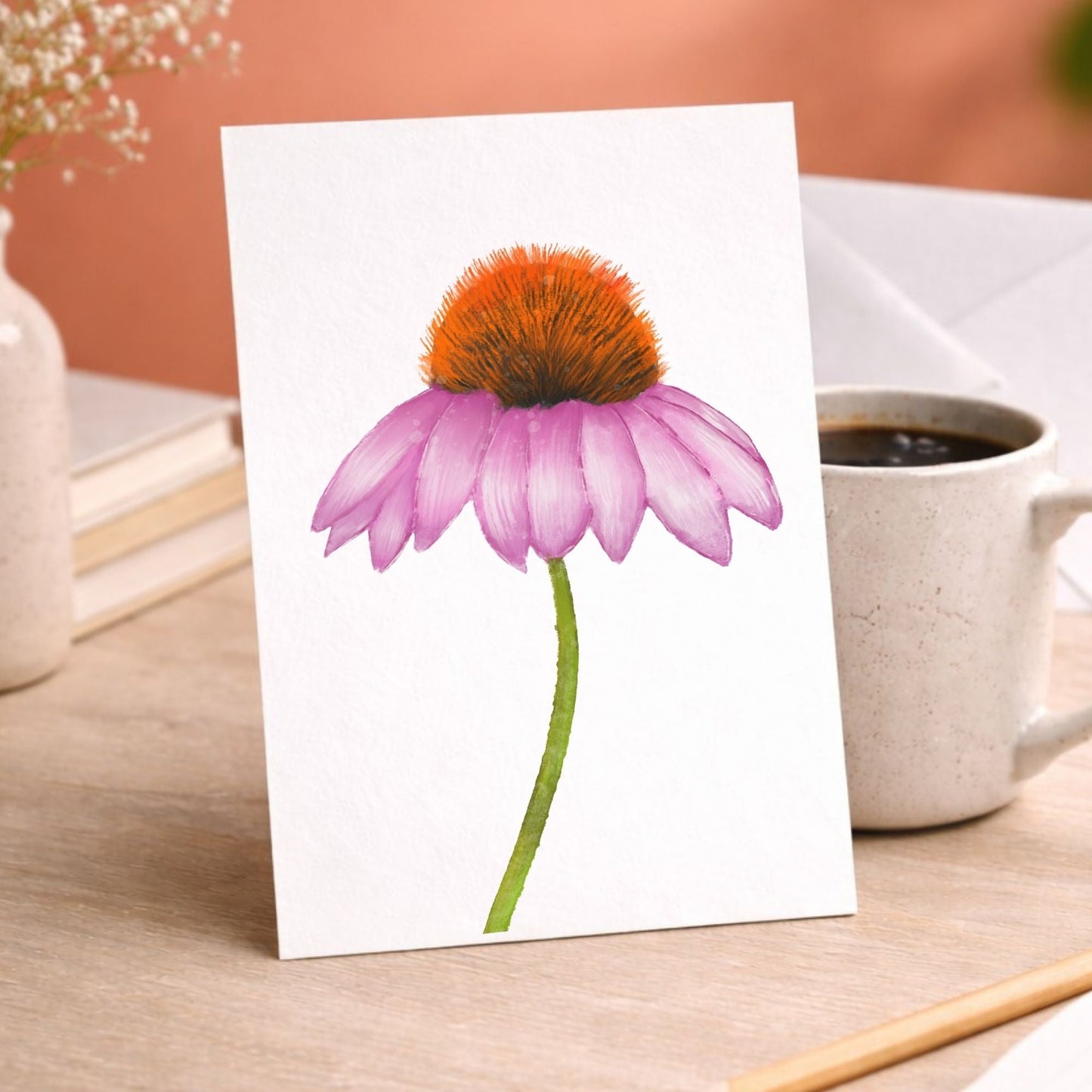 Coneflower Postcard - MerikaArt