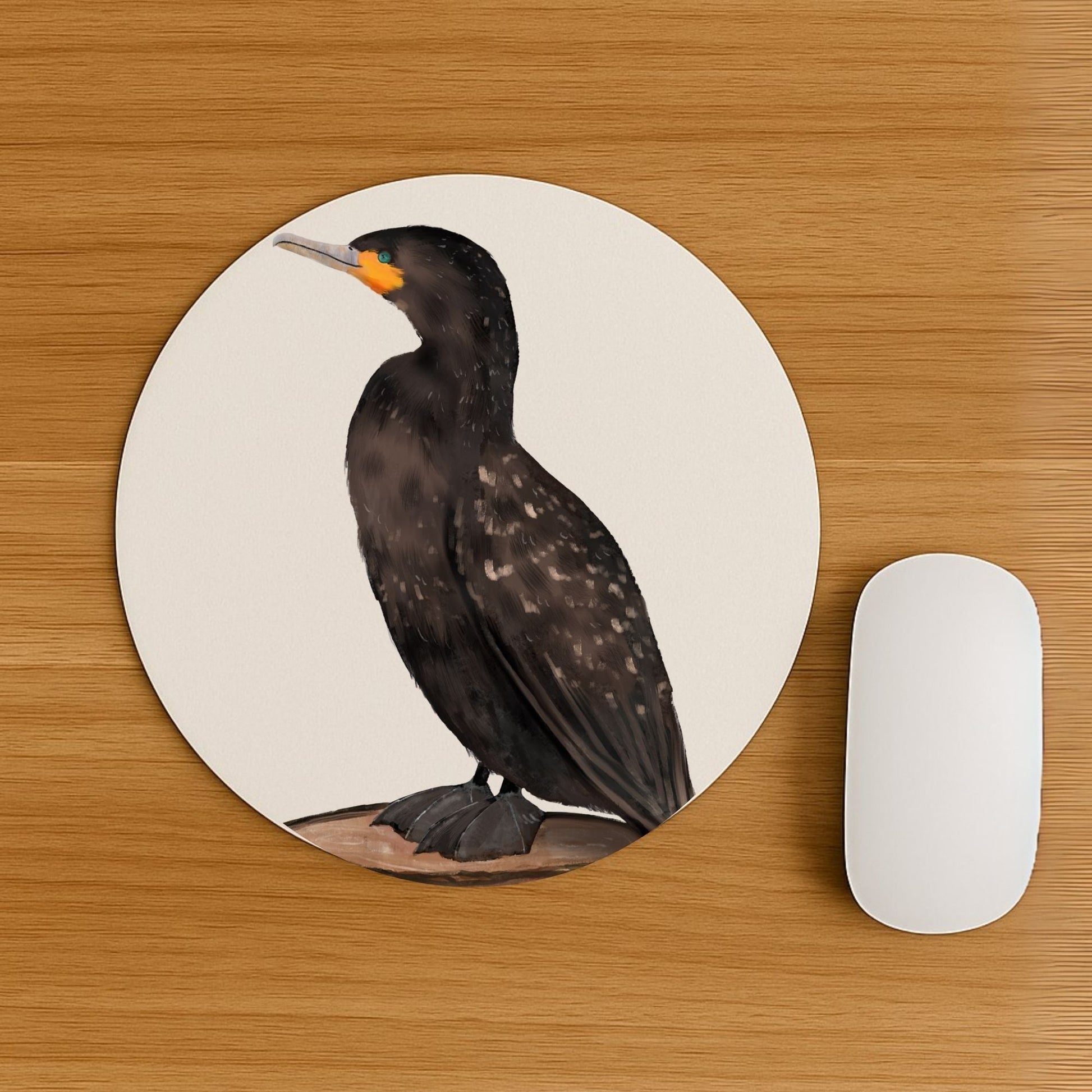 Cormorant Bird Mousepad - MerikaArt
