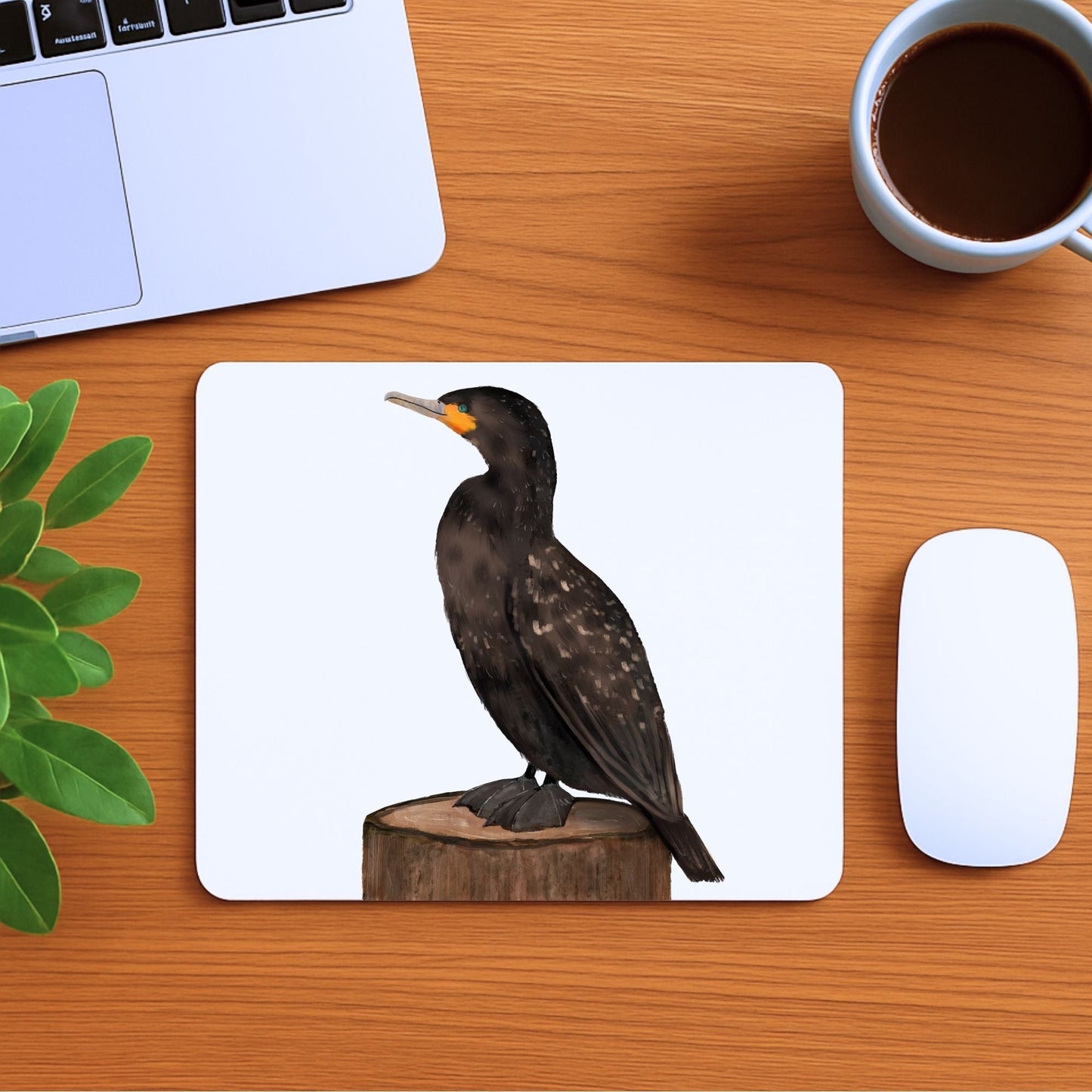 Cormorant Bird Mousepad - MerikaArt