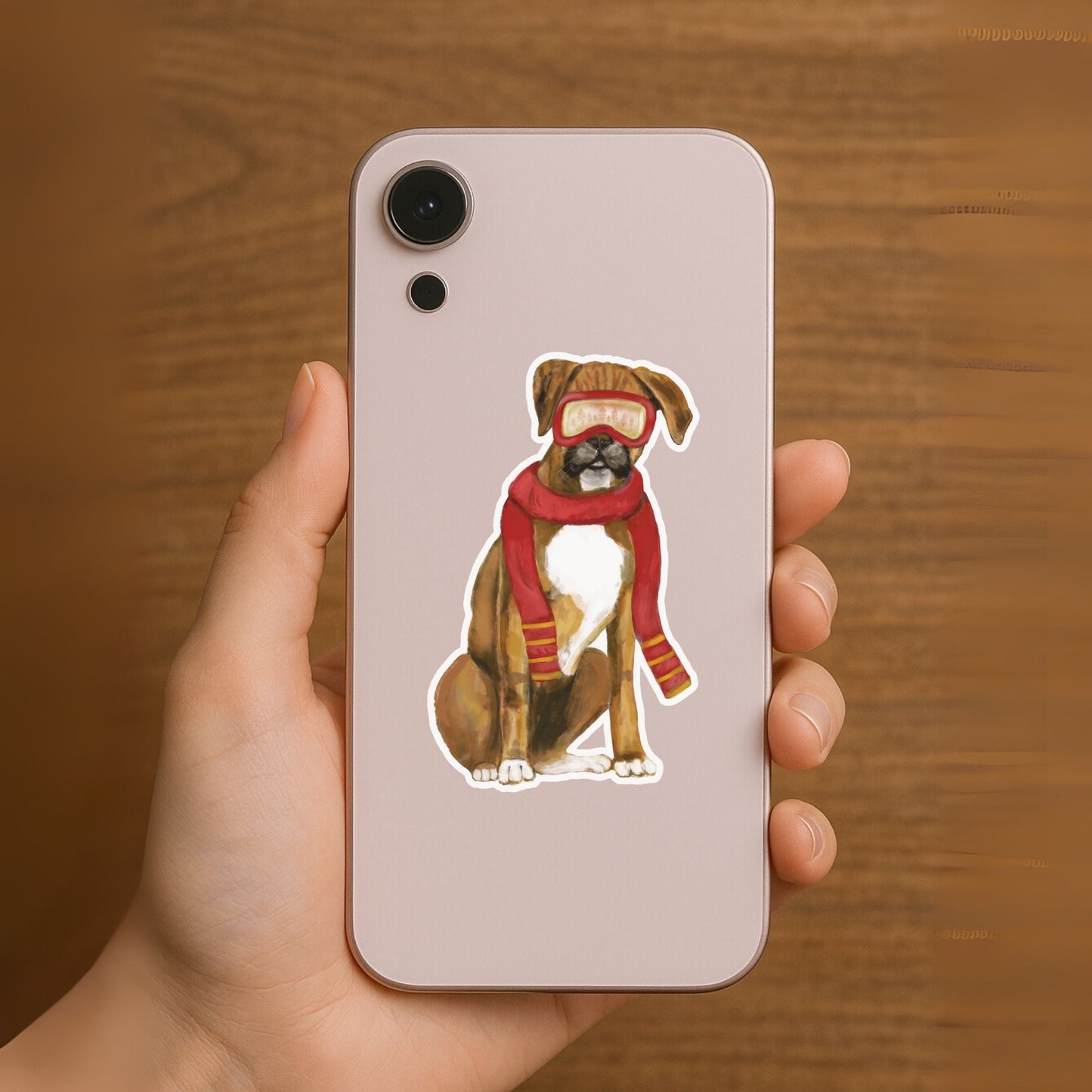 Cozy Boxer Dog Sticker - MerikaArt